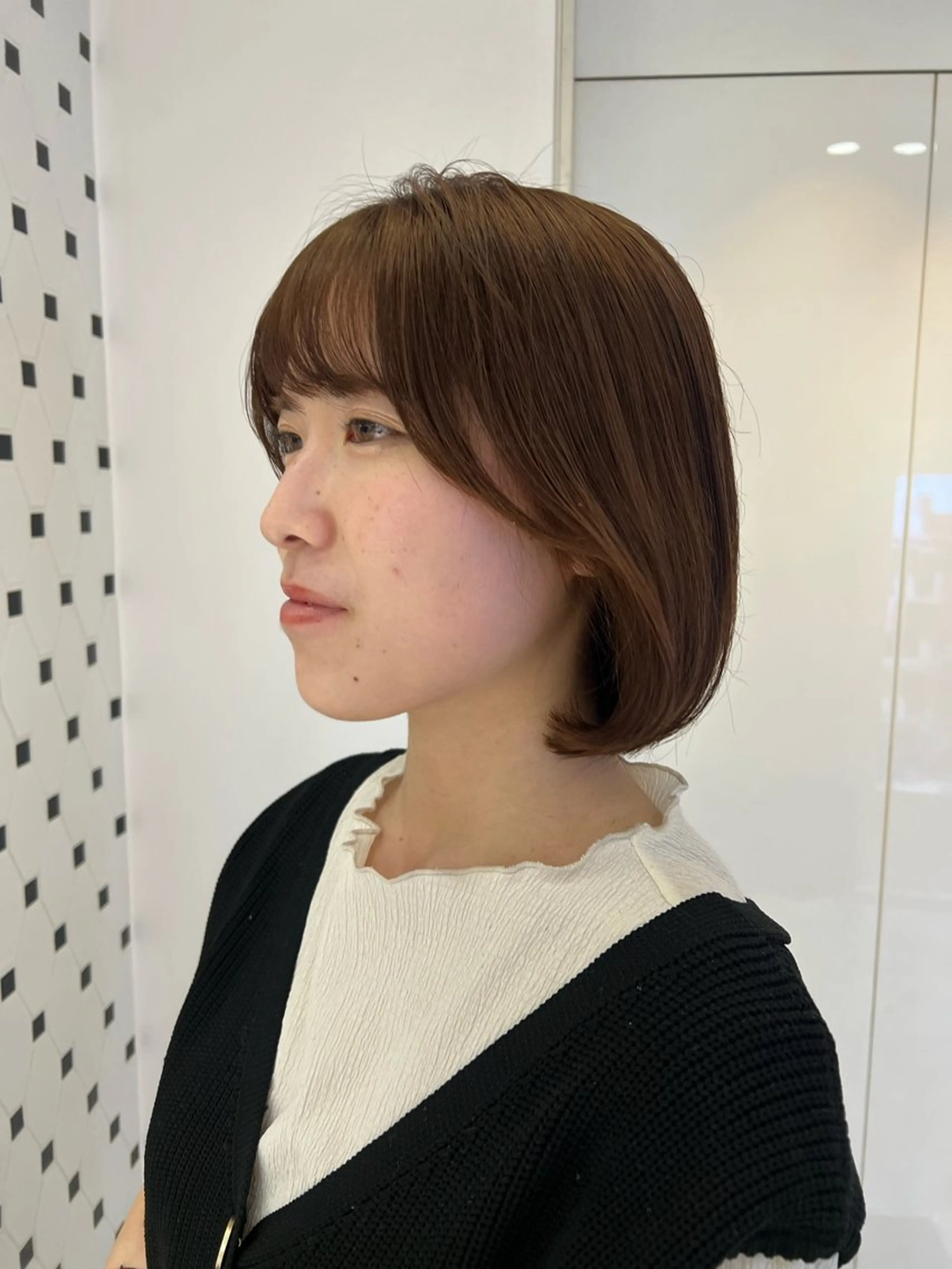 ショート コテ巻き風パーマ 銀座RINOSEのヘアスタイル