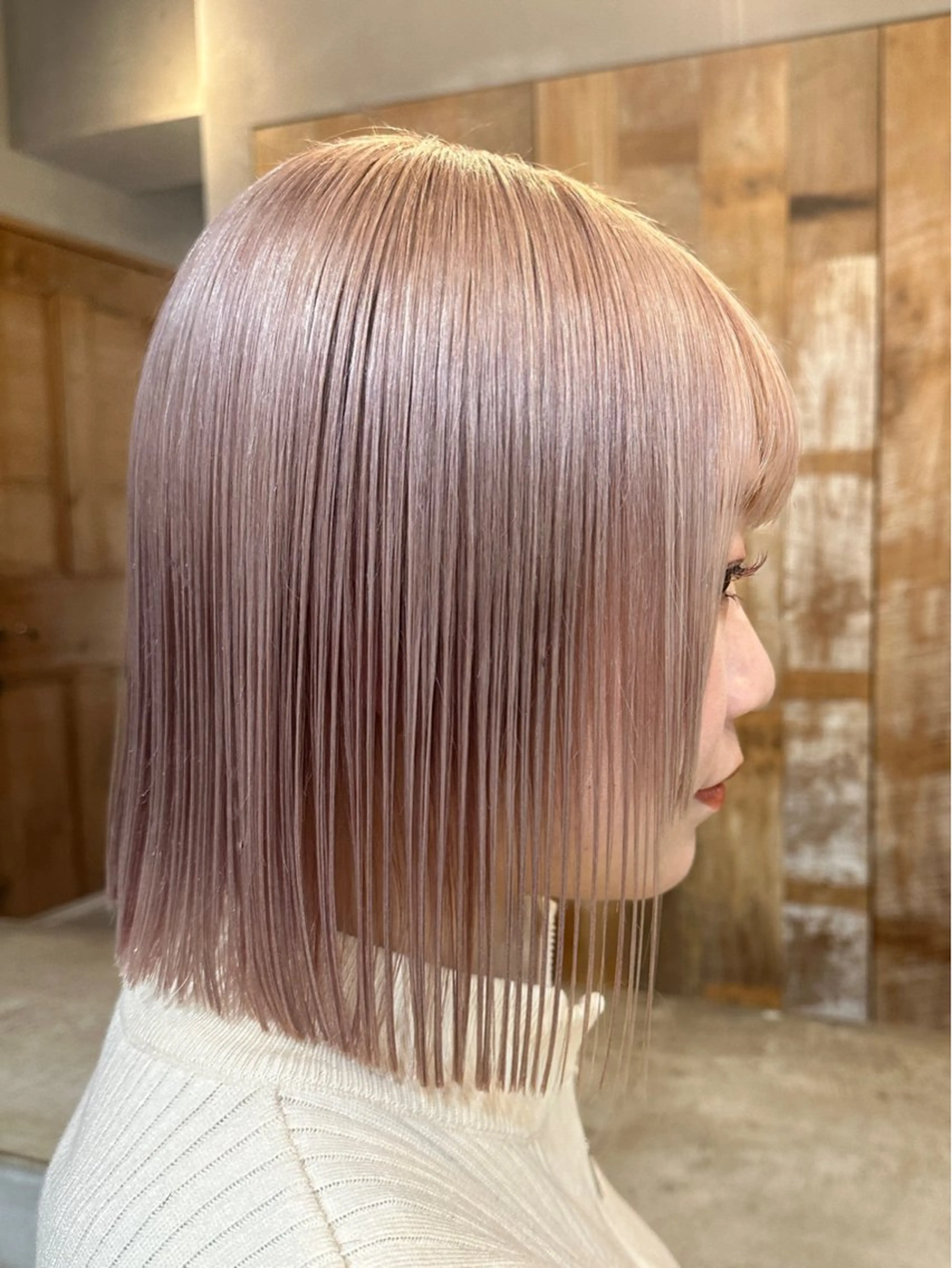 ショート カラー ベージュカラー ハイトーンカラー ピンクカラー ピンクベージュ 原宿パーソナルカラー 診断／hina✨🧚のヘアスタイル