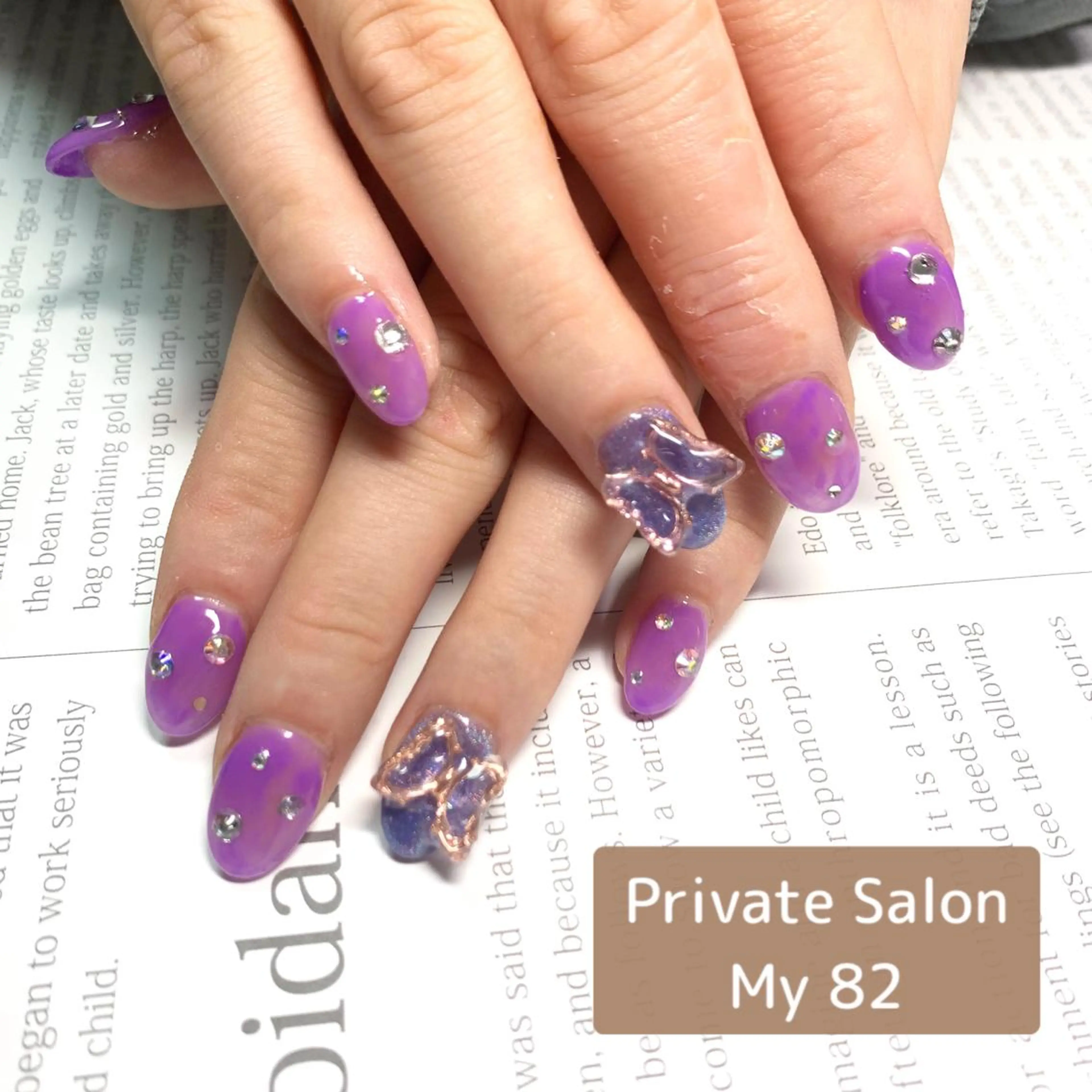 ネイル アートネイル ジェルネイル マグネットネイル 持ち込み ニュアンスネイル ハンドネイル Private Sa lon  MARLOのネイルデザイン