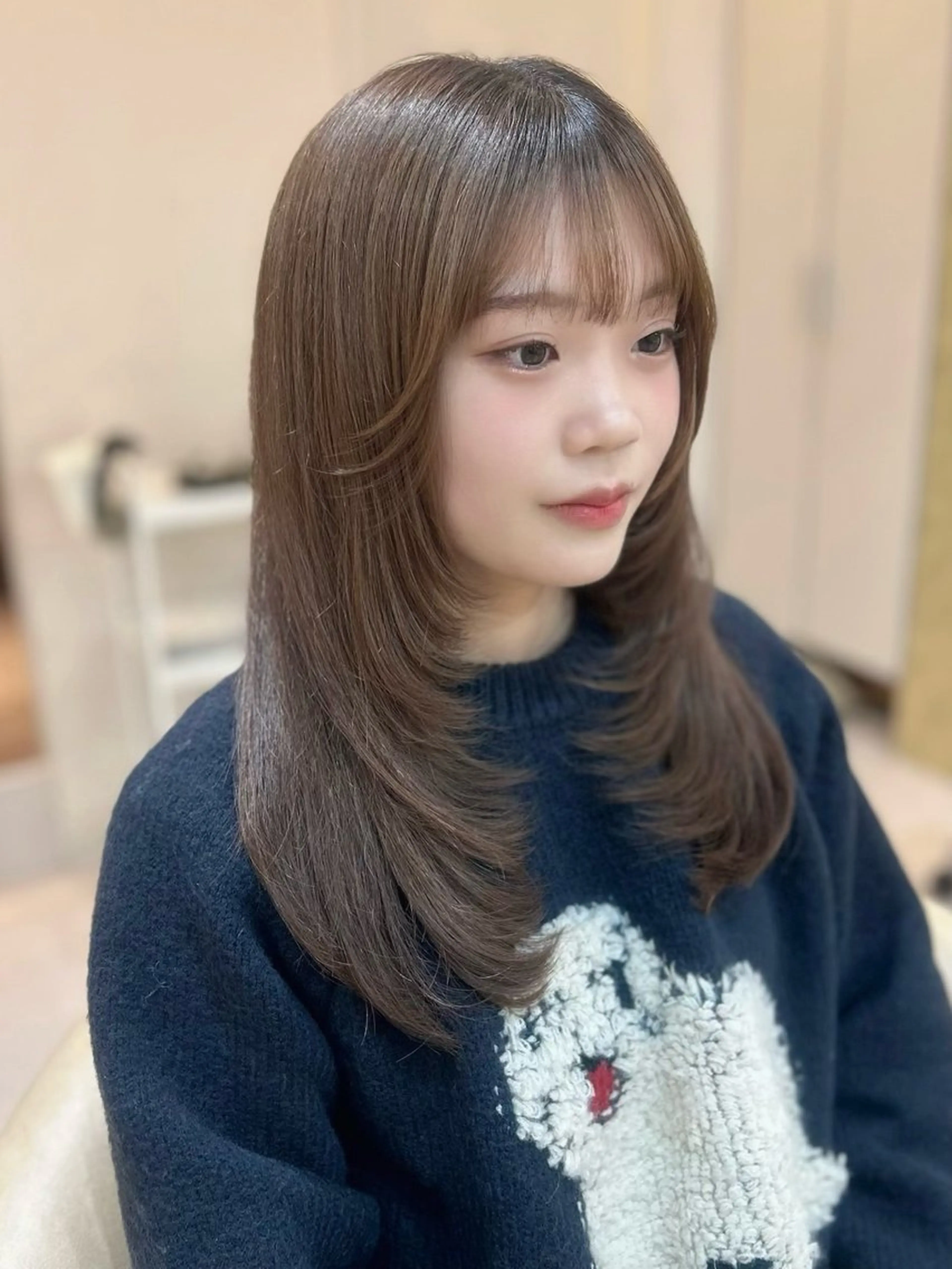 セミロング カット ヘアカラー トリートメント Sakura /韓国ヘア🪄︎︎のヘアスタイル