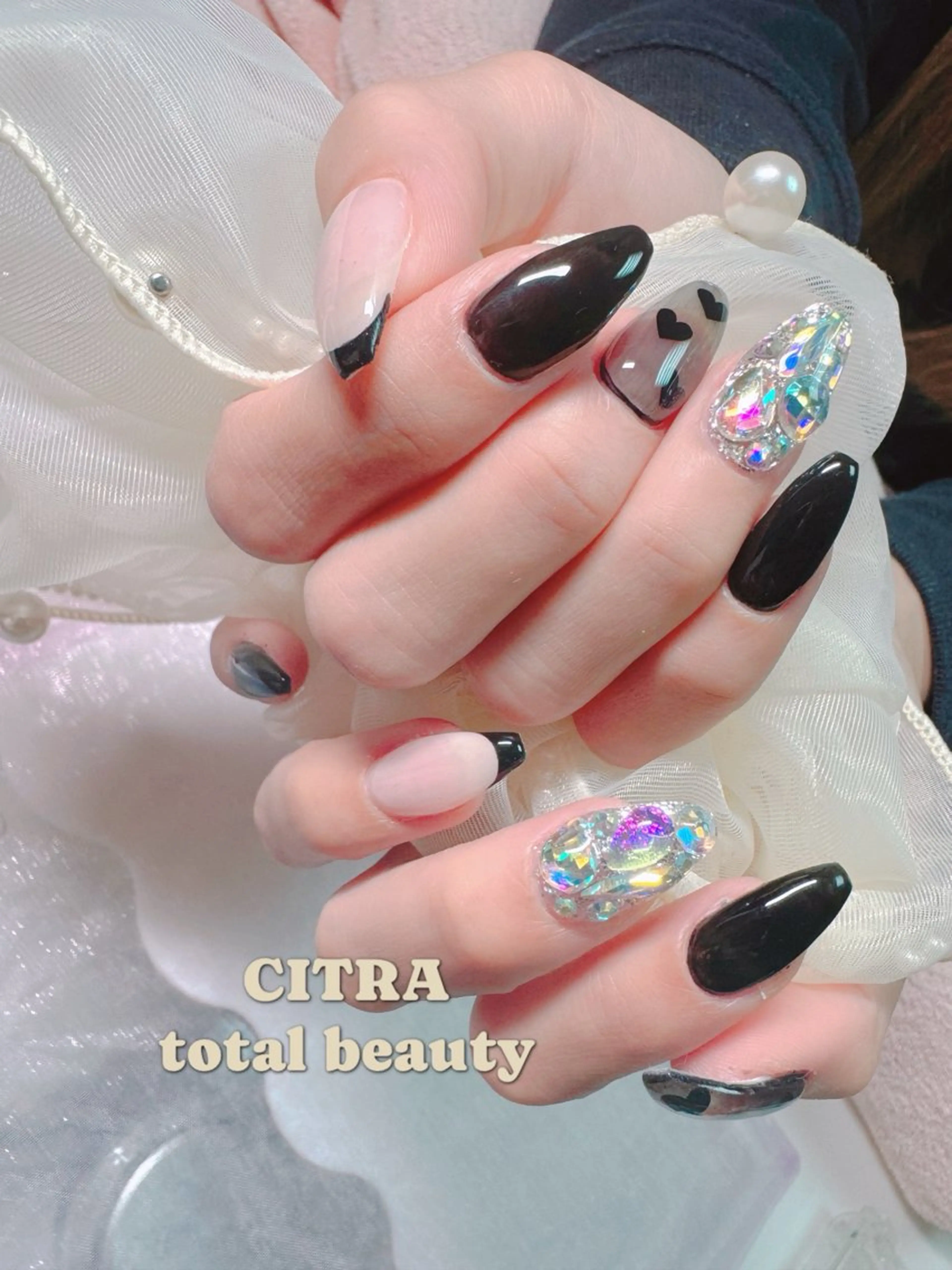 ネイル ハート 持ち込み シンプルネイル ハンドネイル CITRAtotal beautyのネイルデザイン