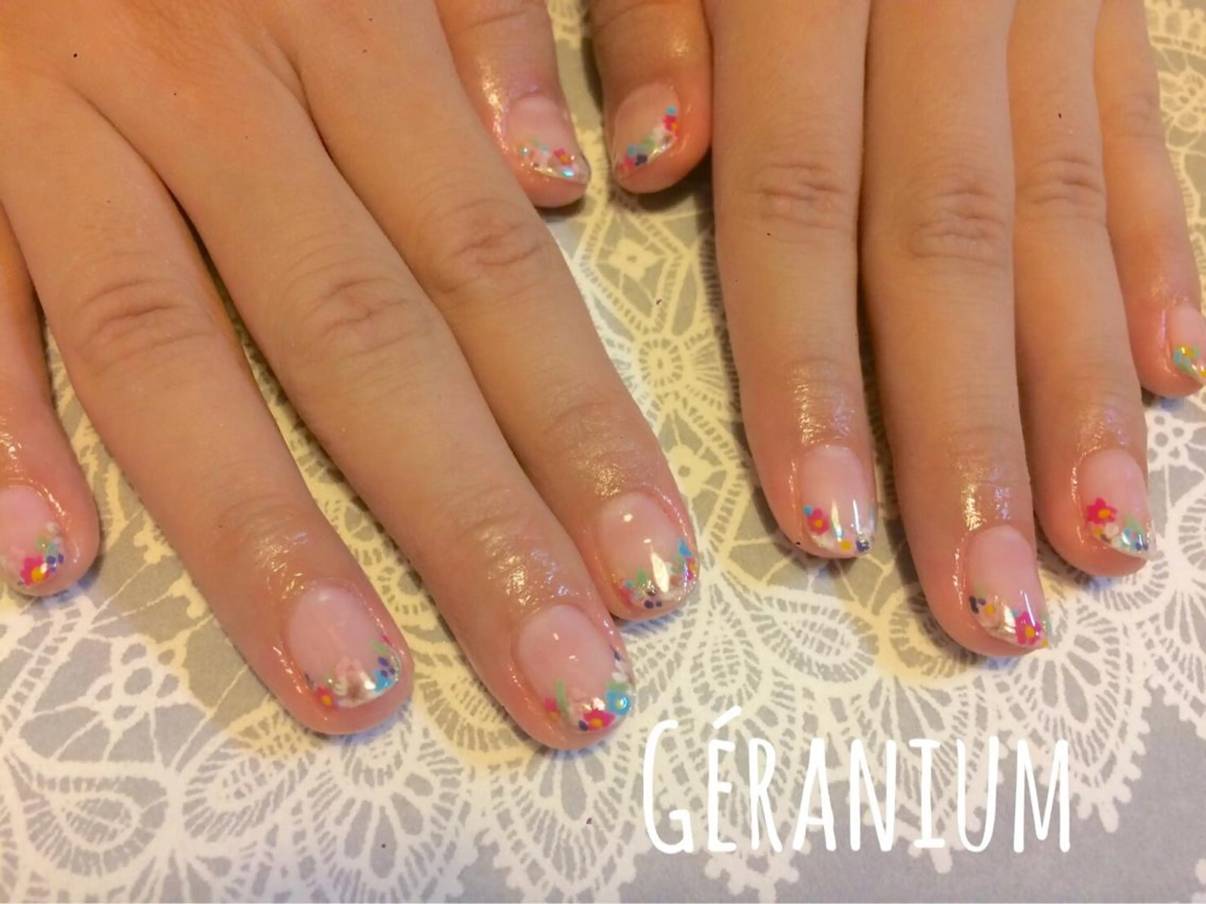 ネイル フレンチネイル GéRanium Harukaのネイルデザイン