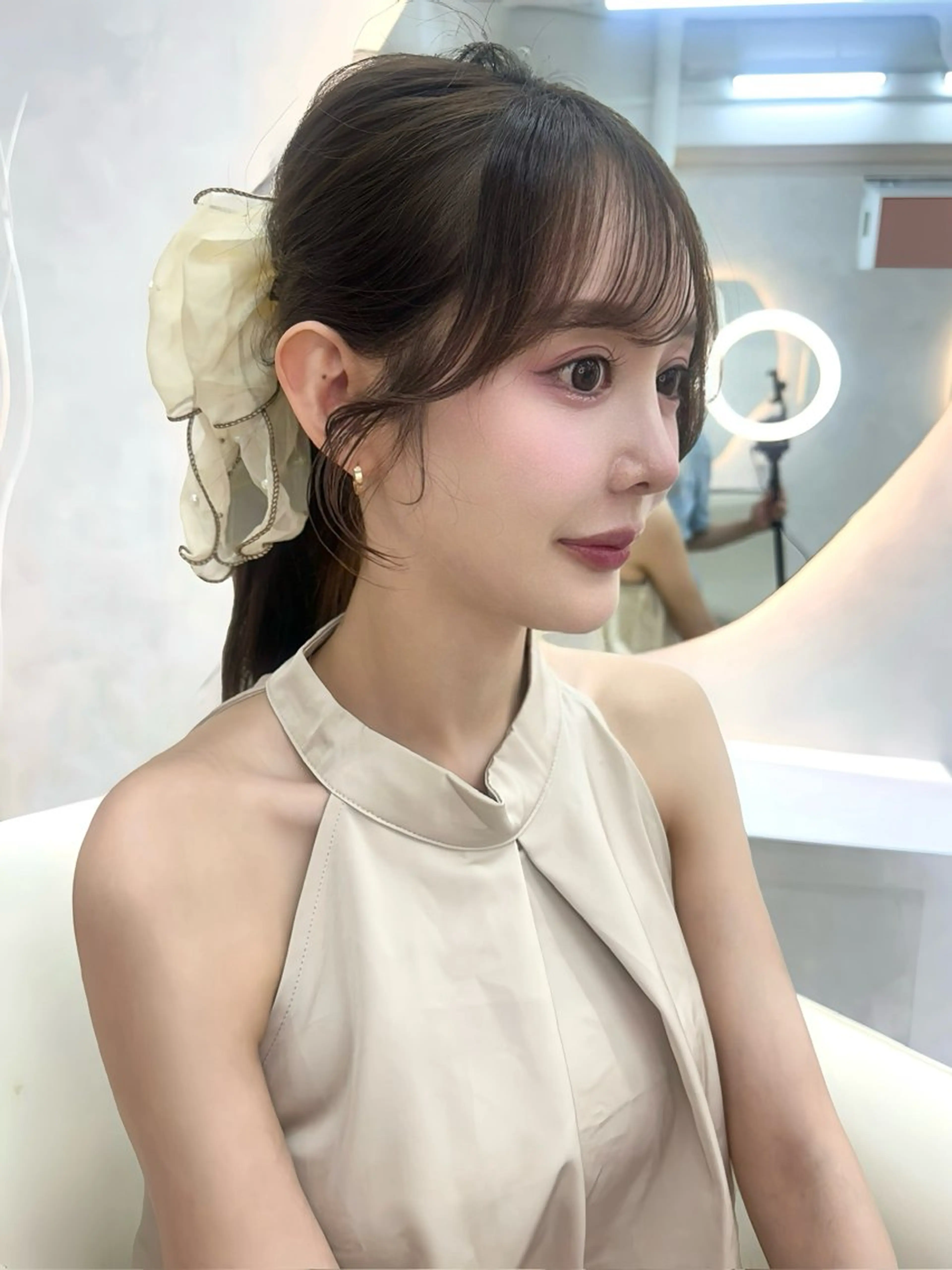 ロング カラー ベージュカラー ブリーチ ブラウンカラー ケアブリーチ ハイトーンカラー カット トリートメント 🦋高瀬寛菜🦋 韓国/ブリーチのヘアスタイル