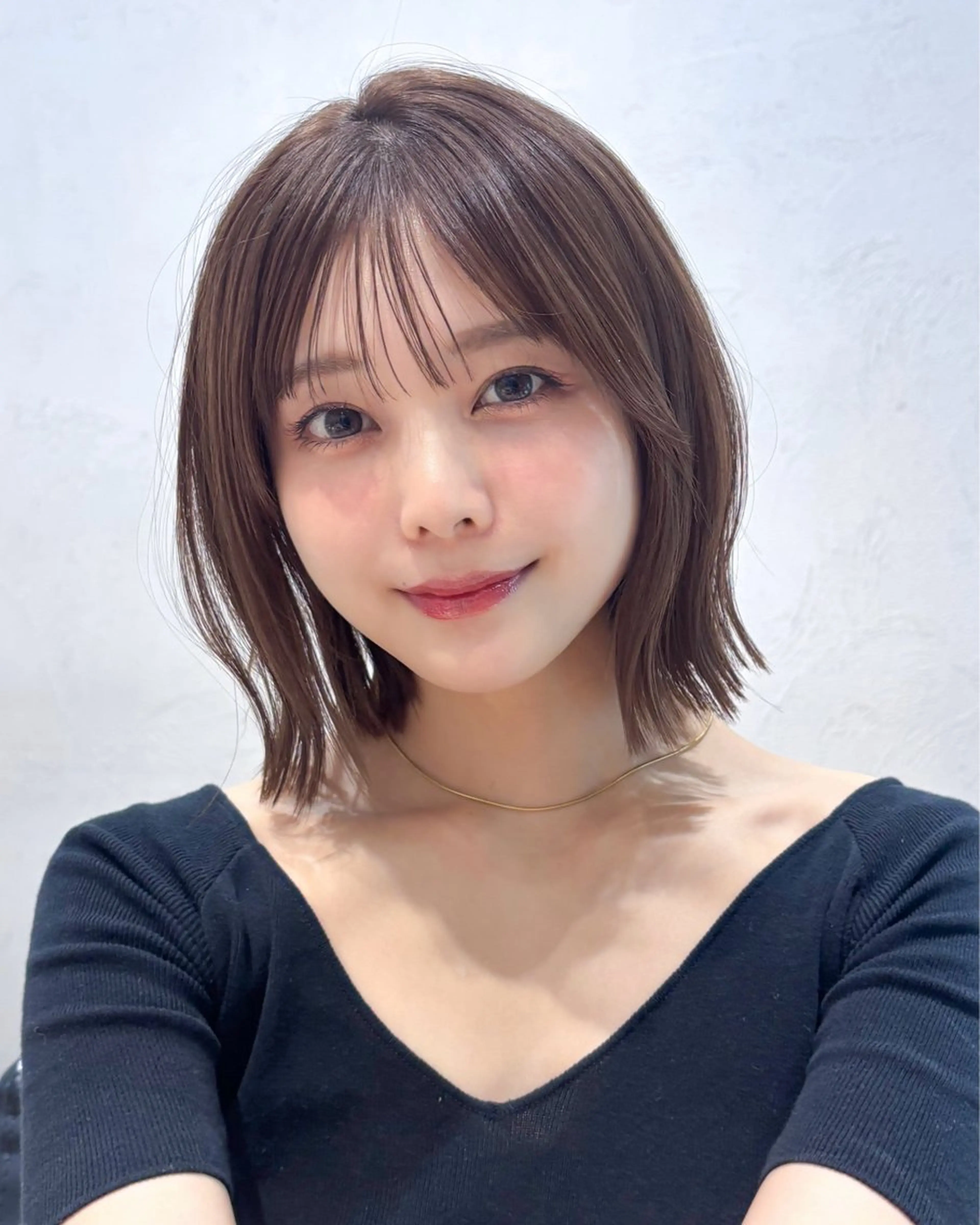 ミディアム カラー カット ヘアカラー ren ボブロブ/ミディアムのヘアスタイル