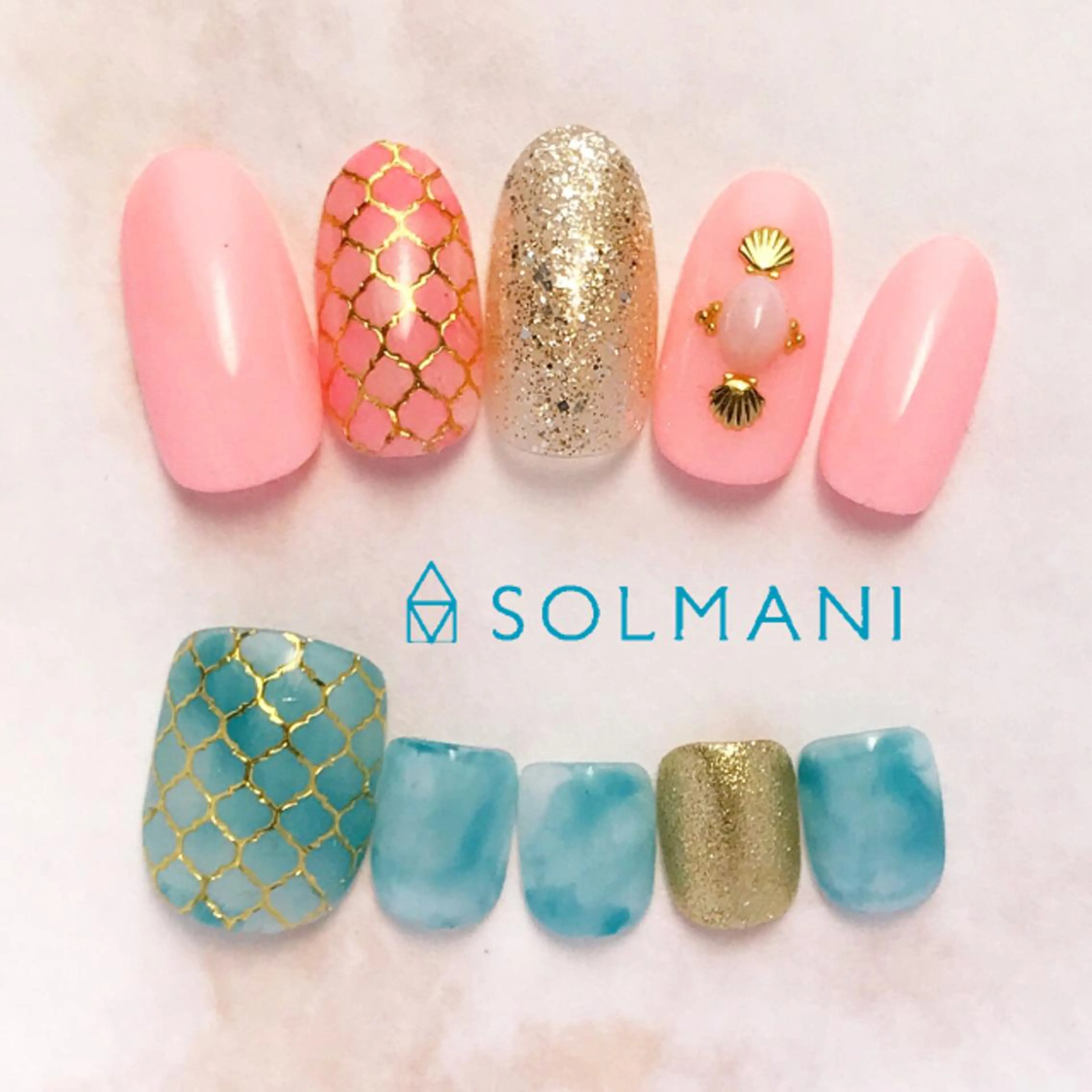 ネイル 夏ネイル SOLMANI 予約担当のネイルデザイン