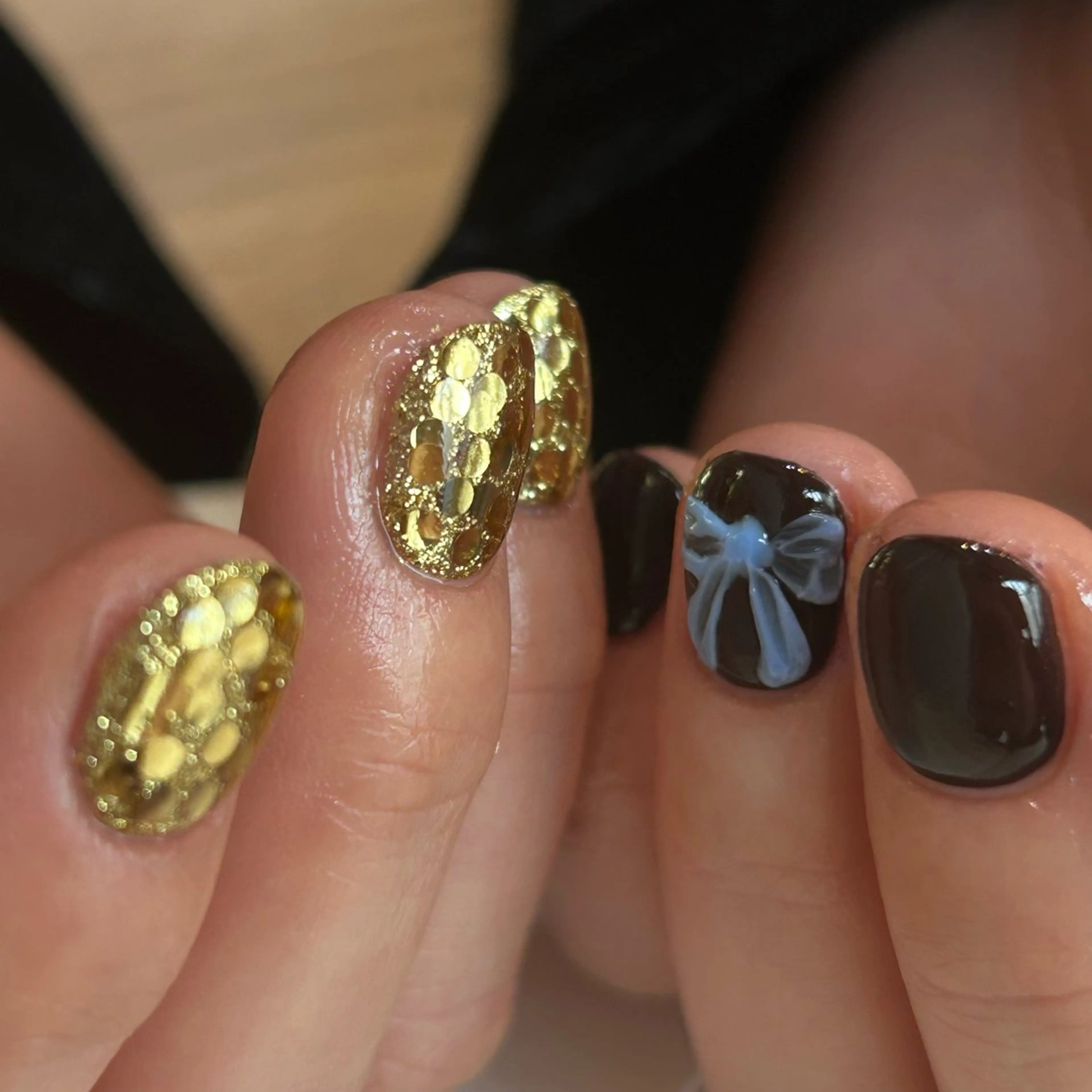 ネイル 水色 リボン 松下 桃子のネイルデザイン