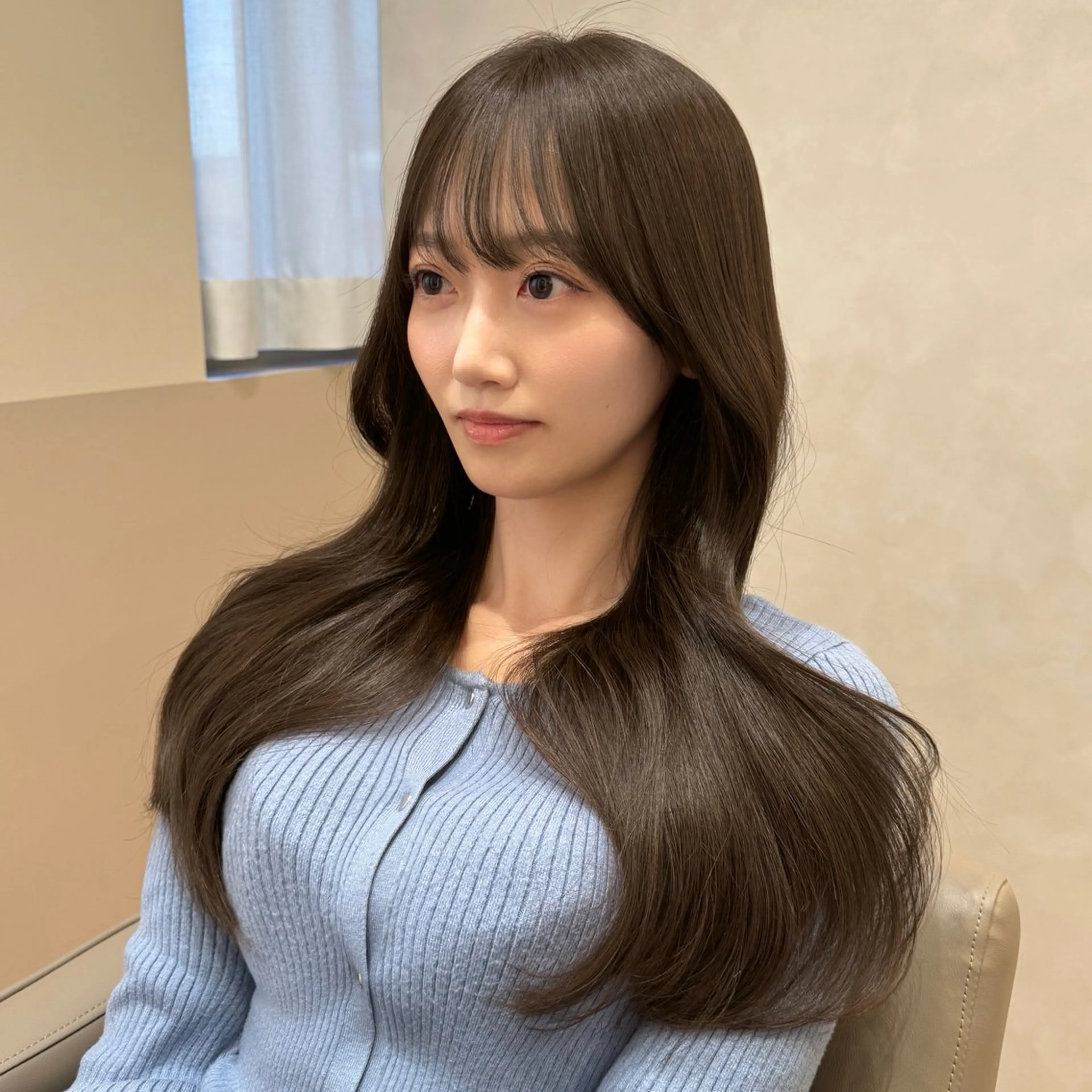 ロング カラー カット ヘアカラー トリートメント 🎀髪質改善×韓国レ イヤー×透明感/米田のヘアスタイル