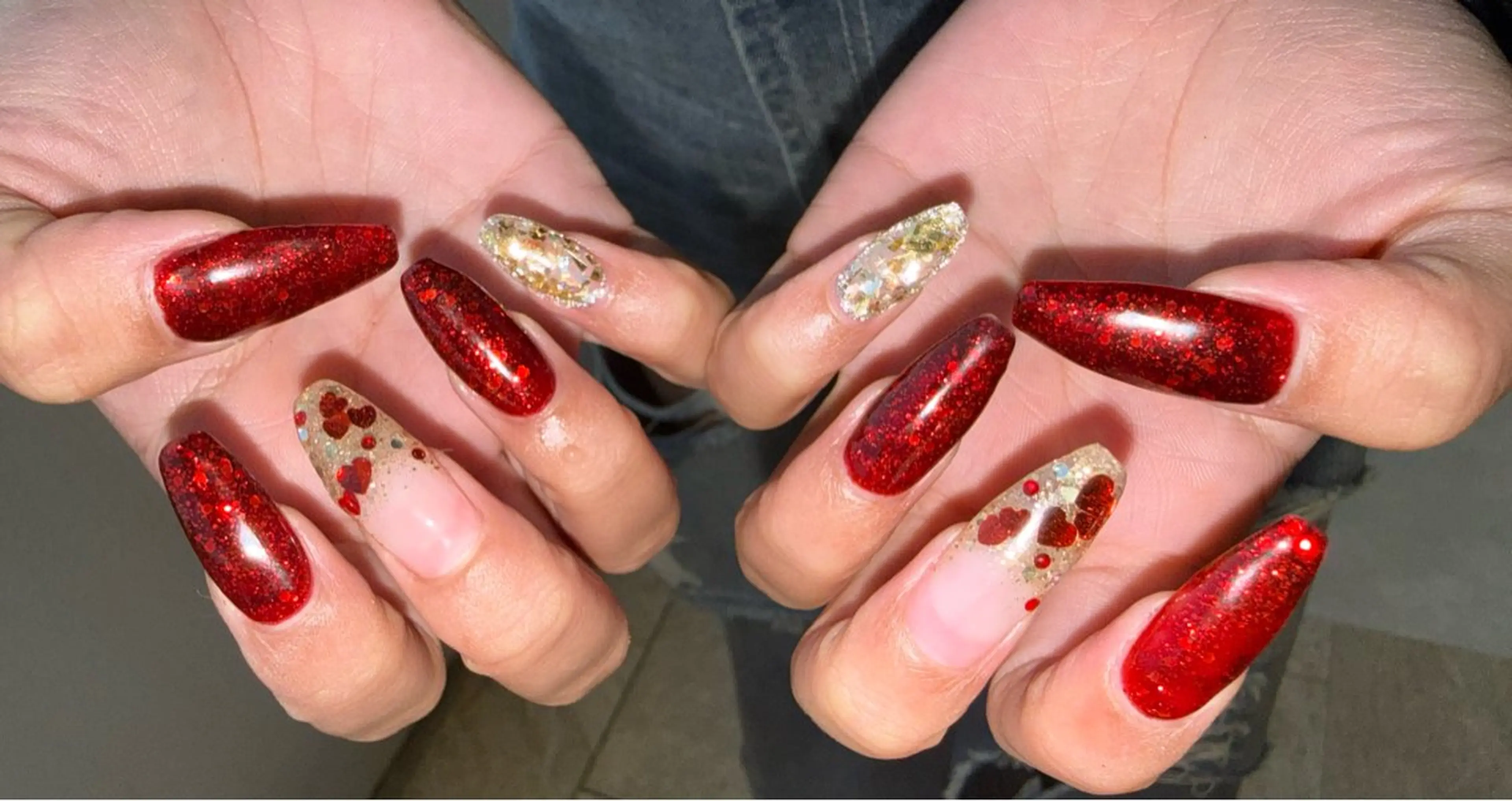 ネイル ロングネイル バレンタイン ハンドネイル SA nailsalon所属・SA  ネイルサロン ｴｽｴｰﾈｲﾙｻﾛﾝのネイルデザイン