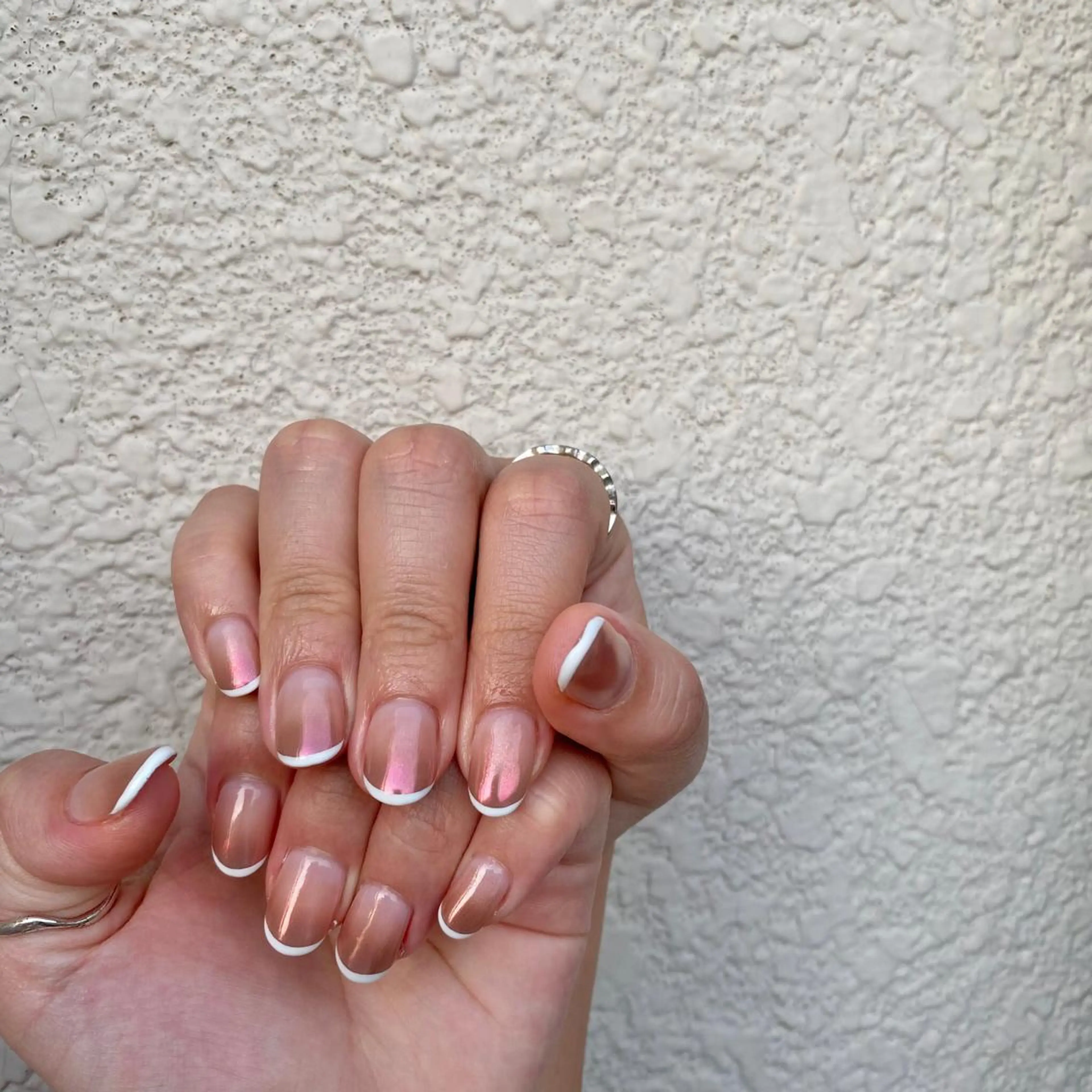 ネイル フレンチネイル ミラーネイル Lee.nail ハルカのネイルデザイン