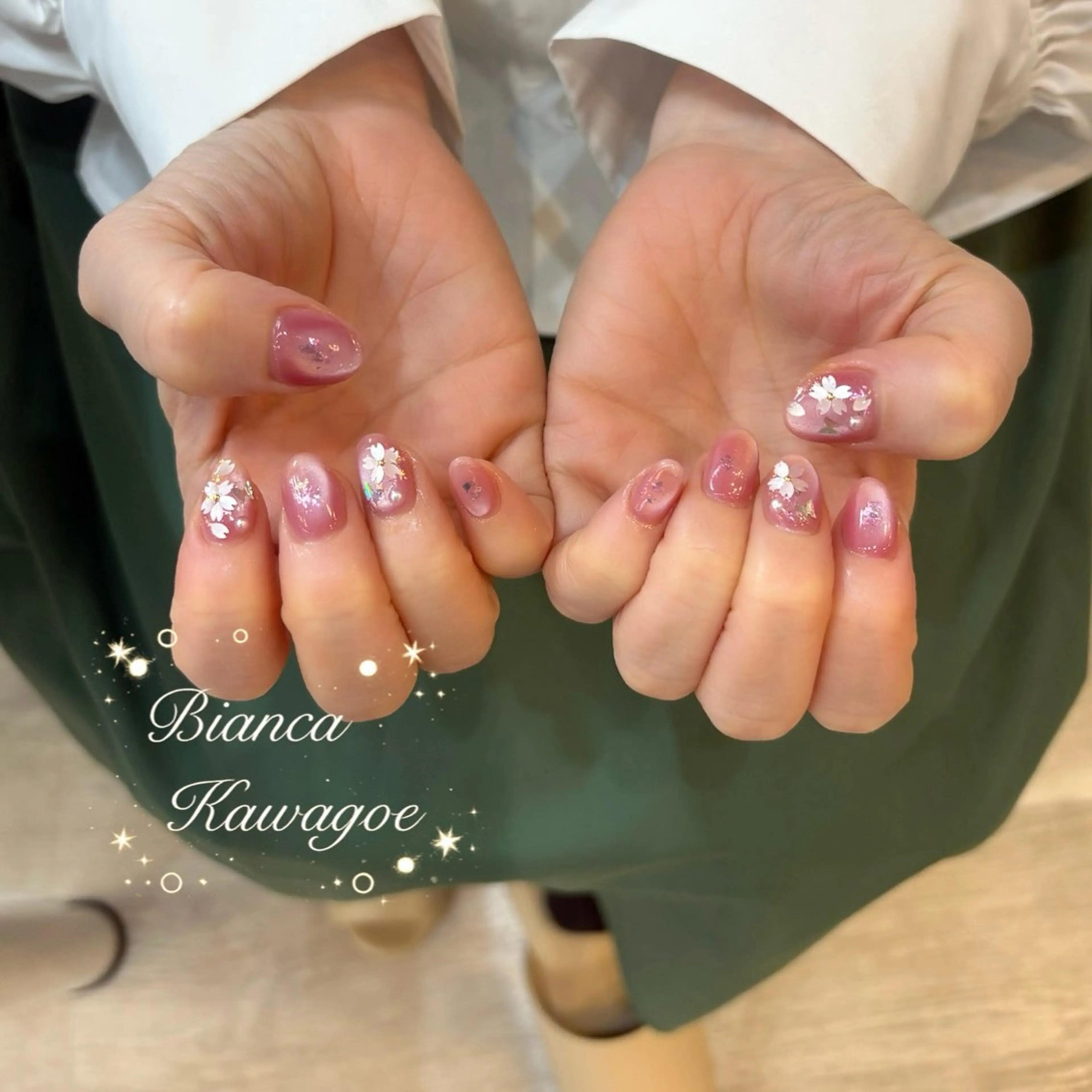 ネイル 桜ネイル ハンドネイル Bianca川越店 🌸Satoのネイルデザイン