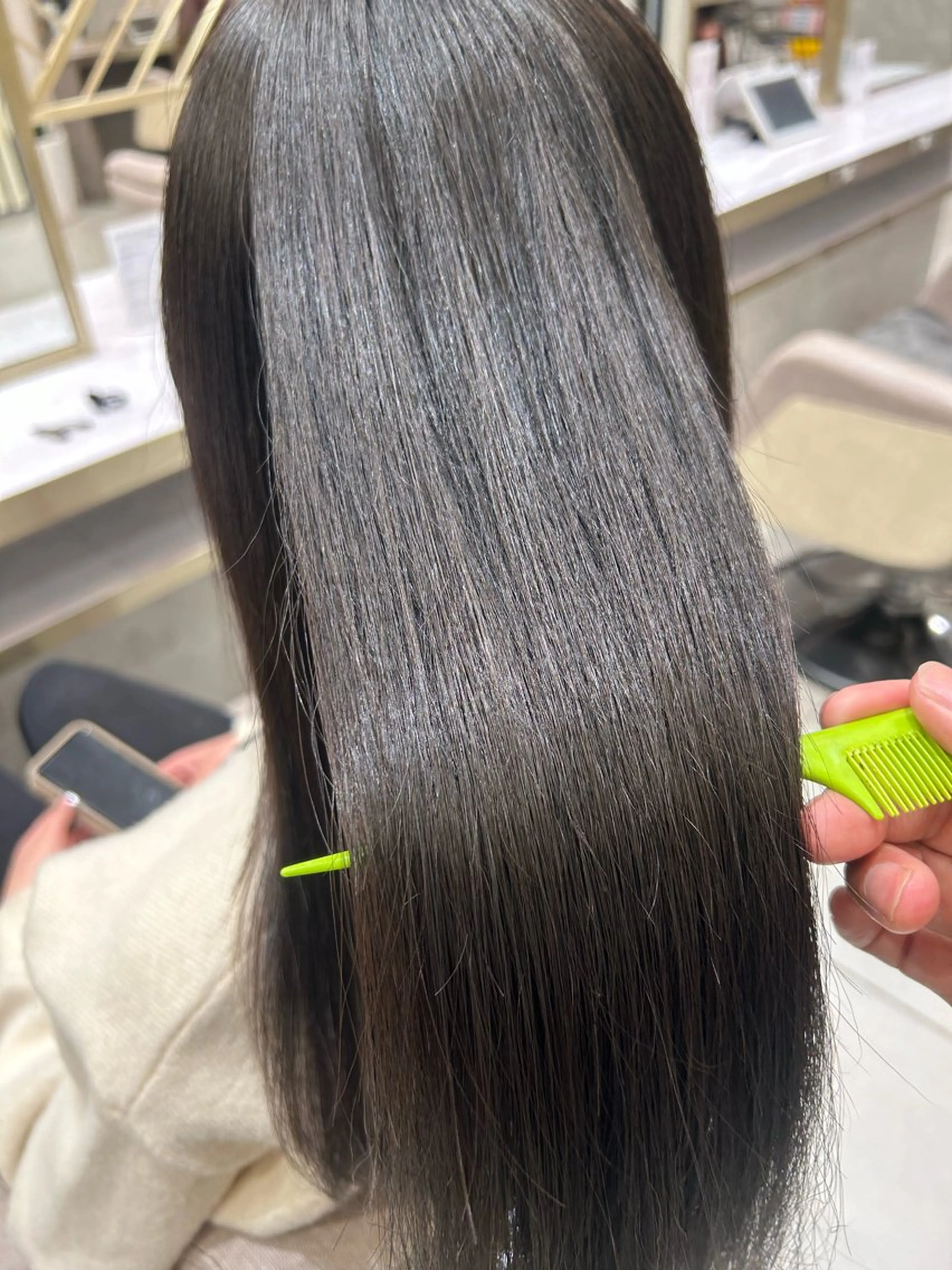 ロング 縮毛矯正 トリートメント 渡辺　亮/ 白髪ぼかし/髪質改善のヘアスタイル