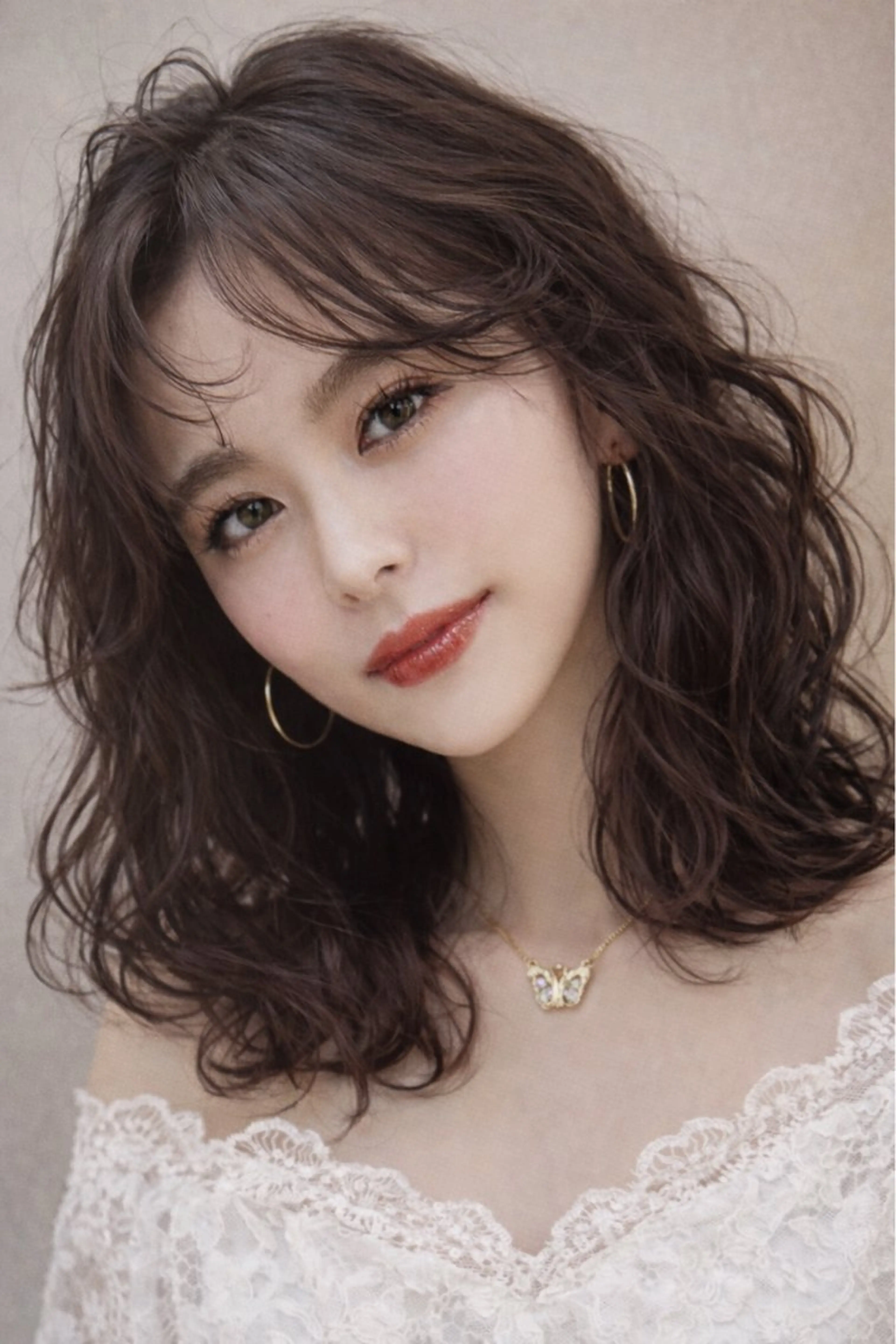 セミロング セミロングパーマ カット パーマ LaRuelle🦩 康本♦️髪質改善♦️のヘアスタイル