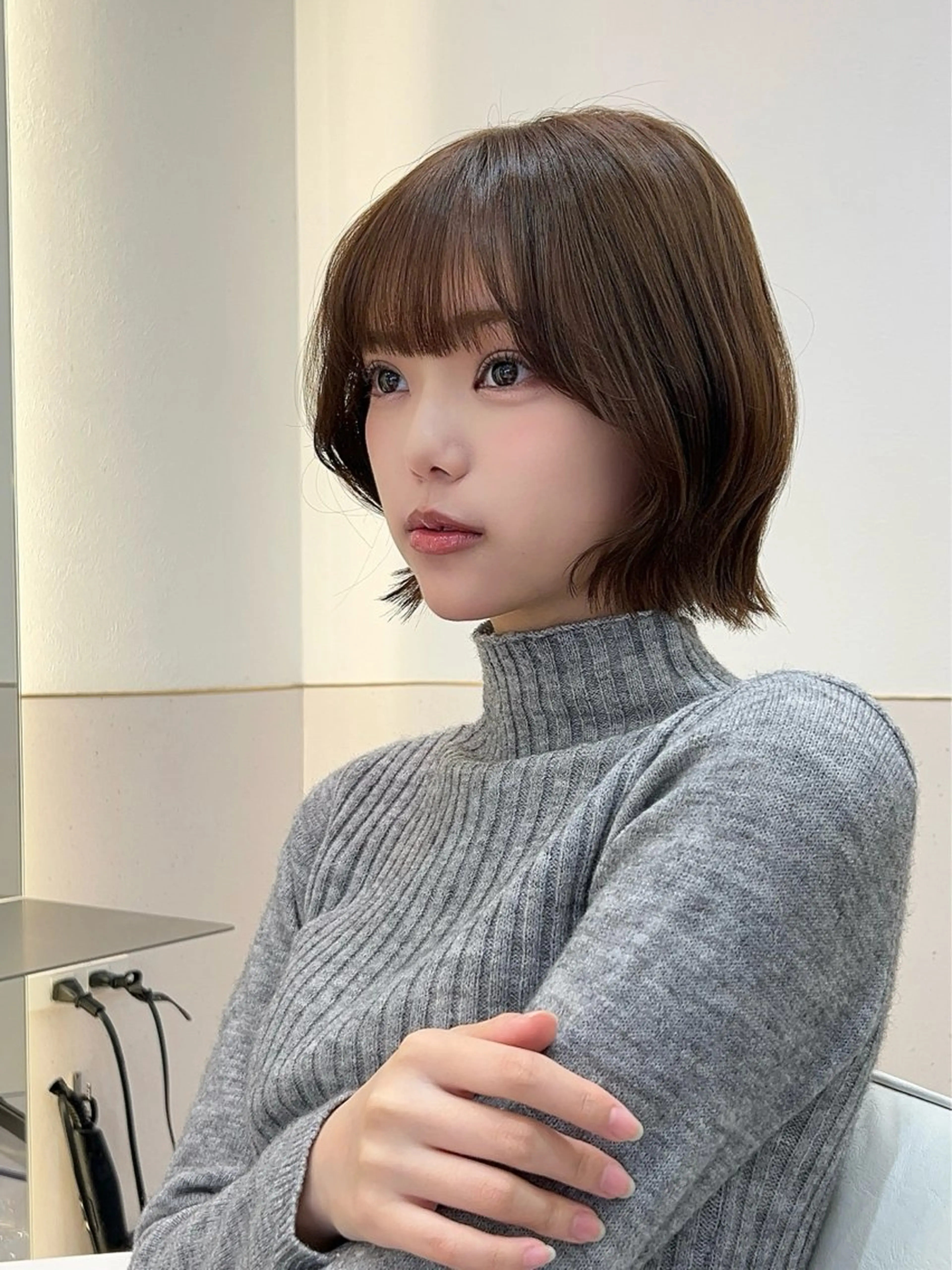 ショート ショートボブ ボブ くびれヘア 顔周りカット 髪質改善 カット トリートメント ボブ/レイヤーボブ/ 髪質改善/梶川 夏季のヘアスタイル