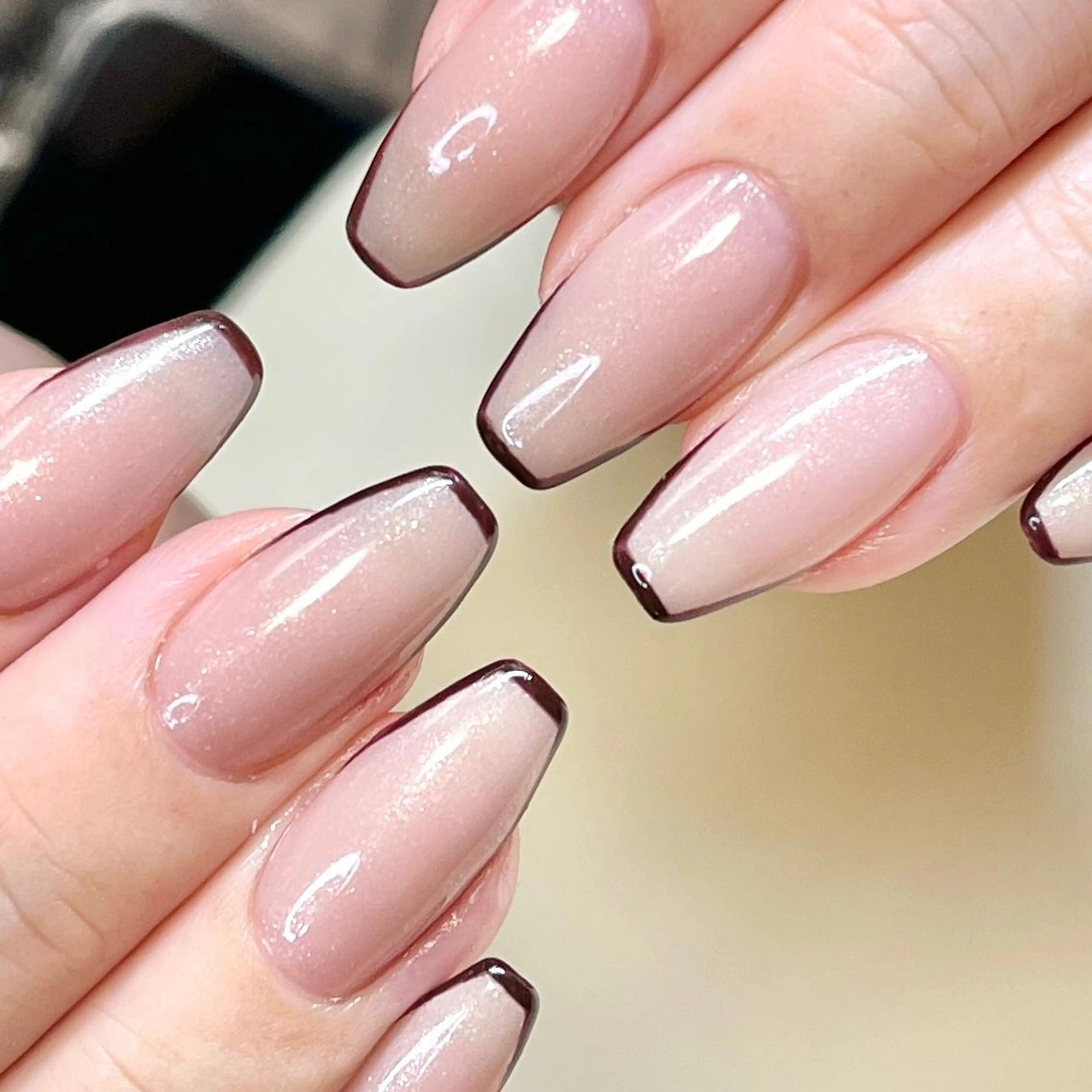 ネイル ボルドー シンプルネイル スクエアネイル ハンドネイル Nail Rinonのネイルデザイン