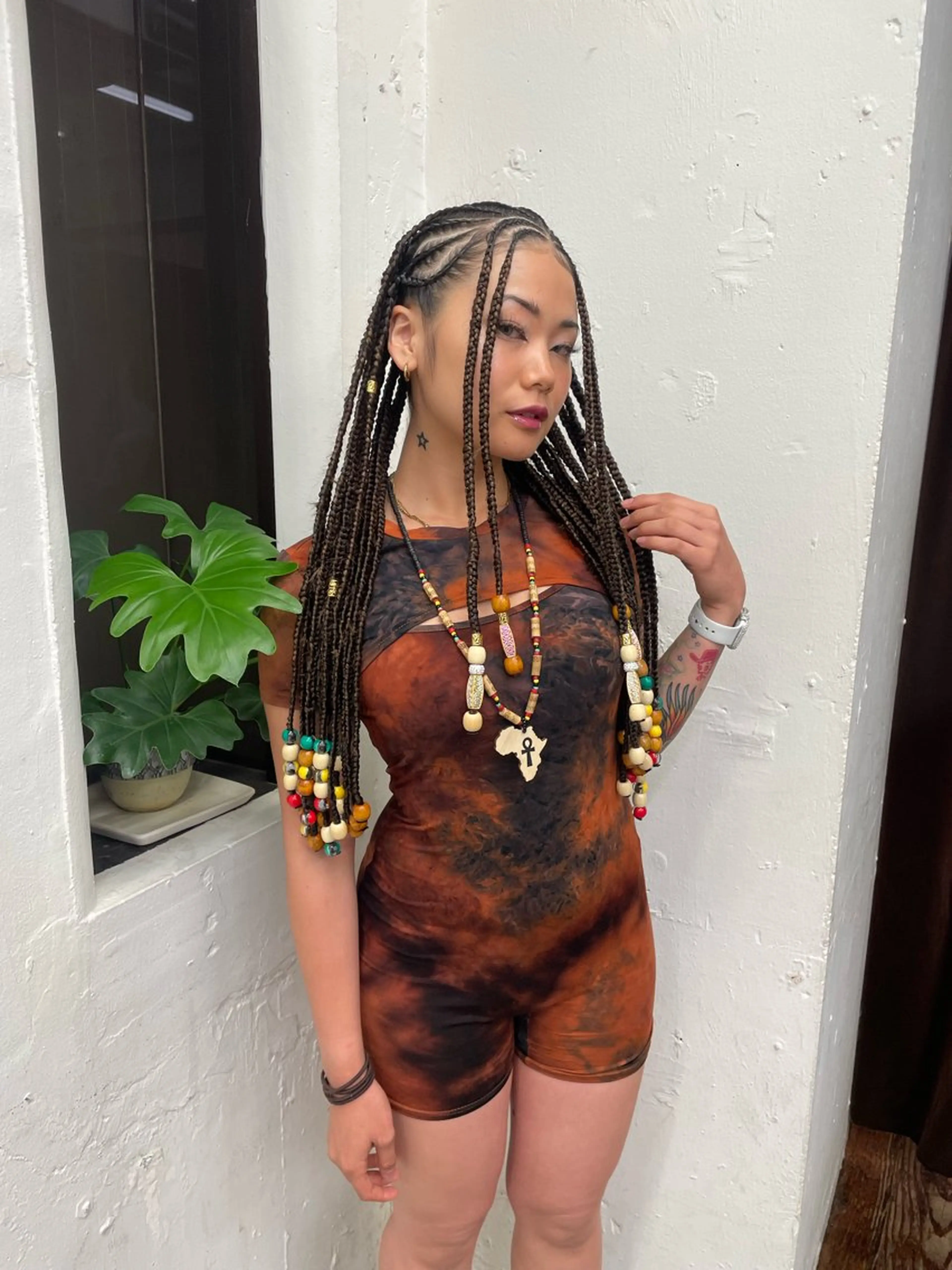 ロング ヘアアレンジ コーンロウ／ブレイズ SYUのヘアスタイル