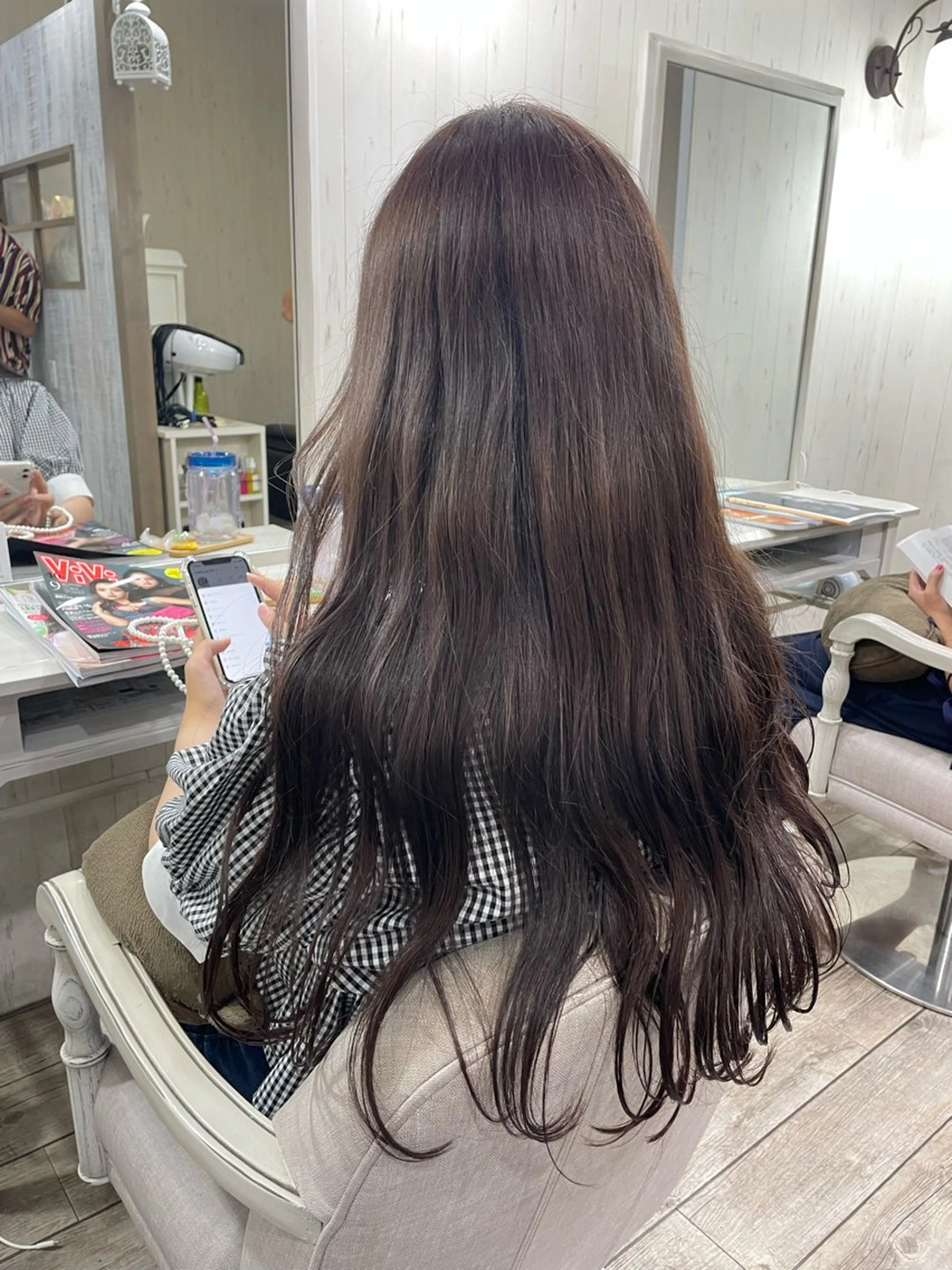 ロング カット ヘアカラー トリートメント ネモトメイナ🌿‬ 今月末で退職しますのヘアスタイル