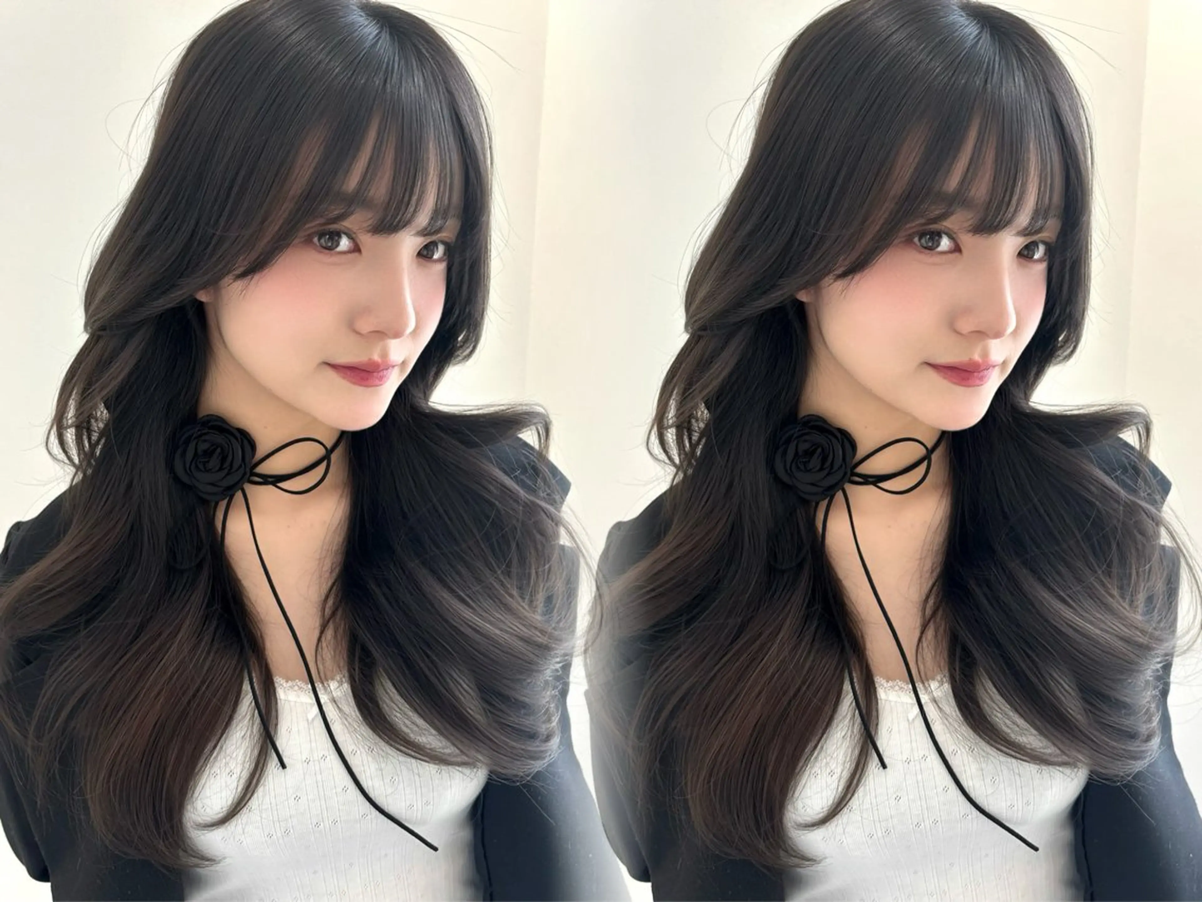 ロング カラー くびれヘア ハッシュカット カット ヘアカラー 新宿♥ハッシュカット 暖色カラー♥Unaのヘアスタイル