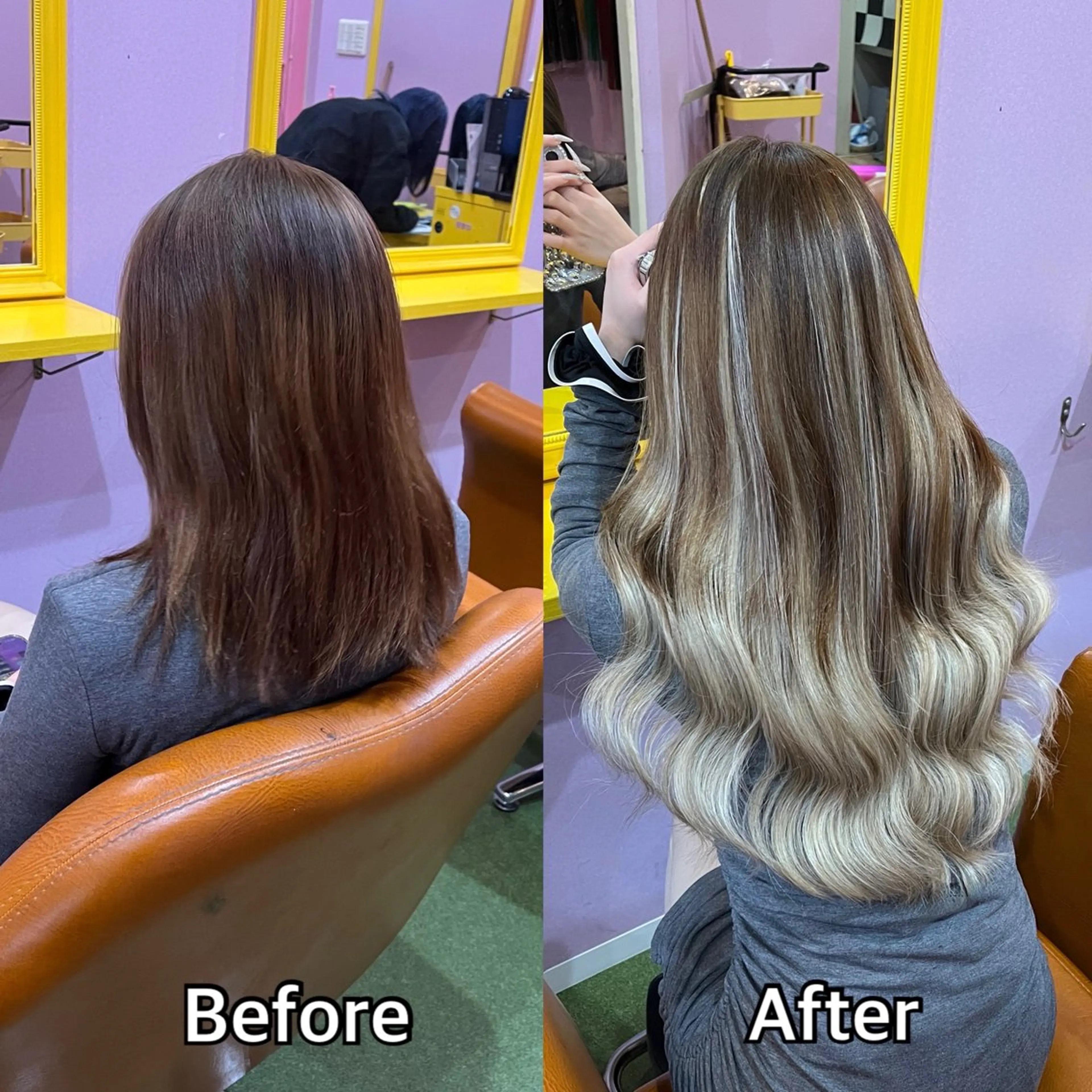 ロング エクステ シール+ちび編み込み エクステ梅田🐨のヘアスタイル