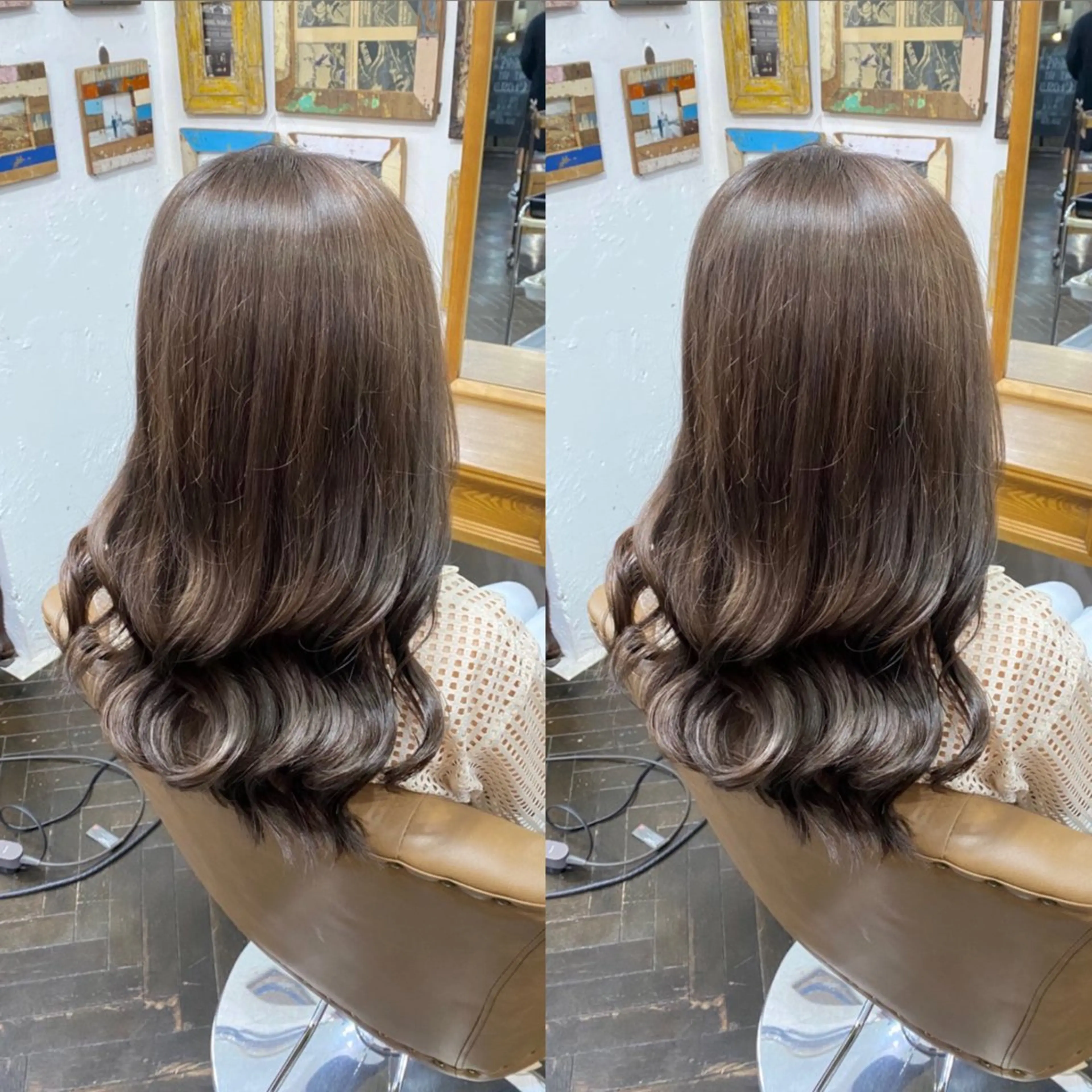 セミロング カラー ヘアアレンジ ベージュカラー フォギーベージュ ☻モエカ/ハイトーン アレンジ☻のヘアスタイル