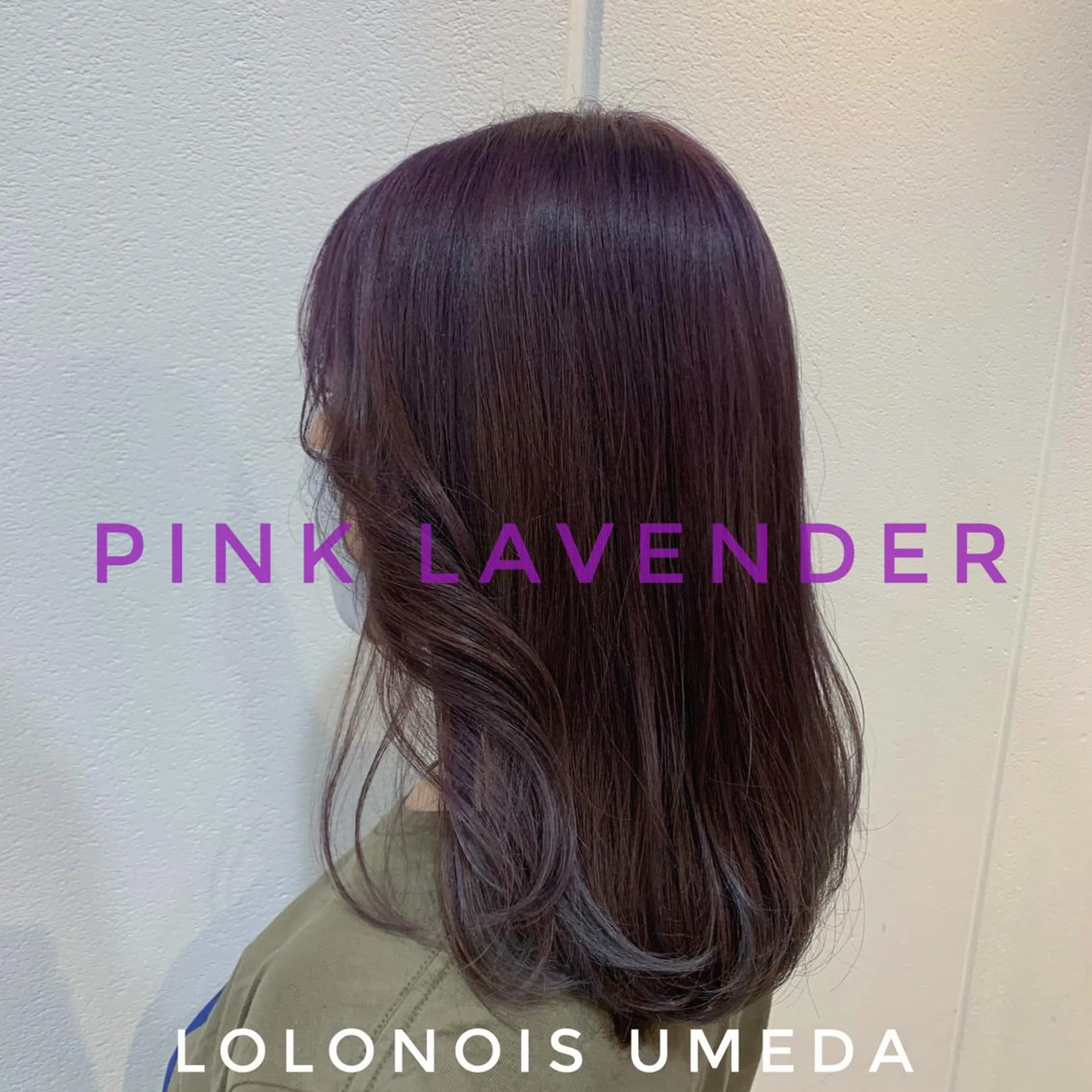 セミロング カラー ラベンダーカラー ピンクカラー ピンクラベンダー Lolonois梅田 /Okazaki:)のヘアスタイル