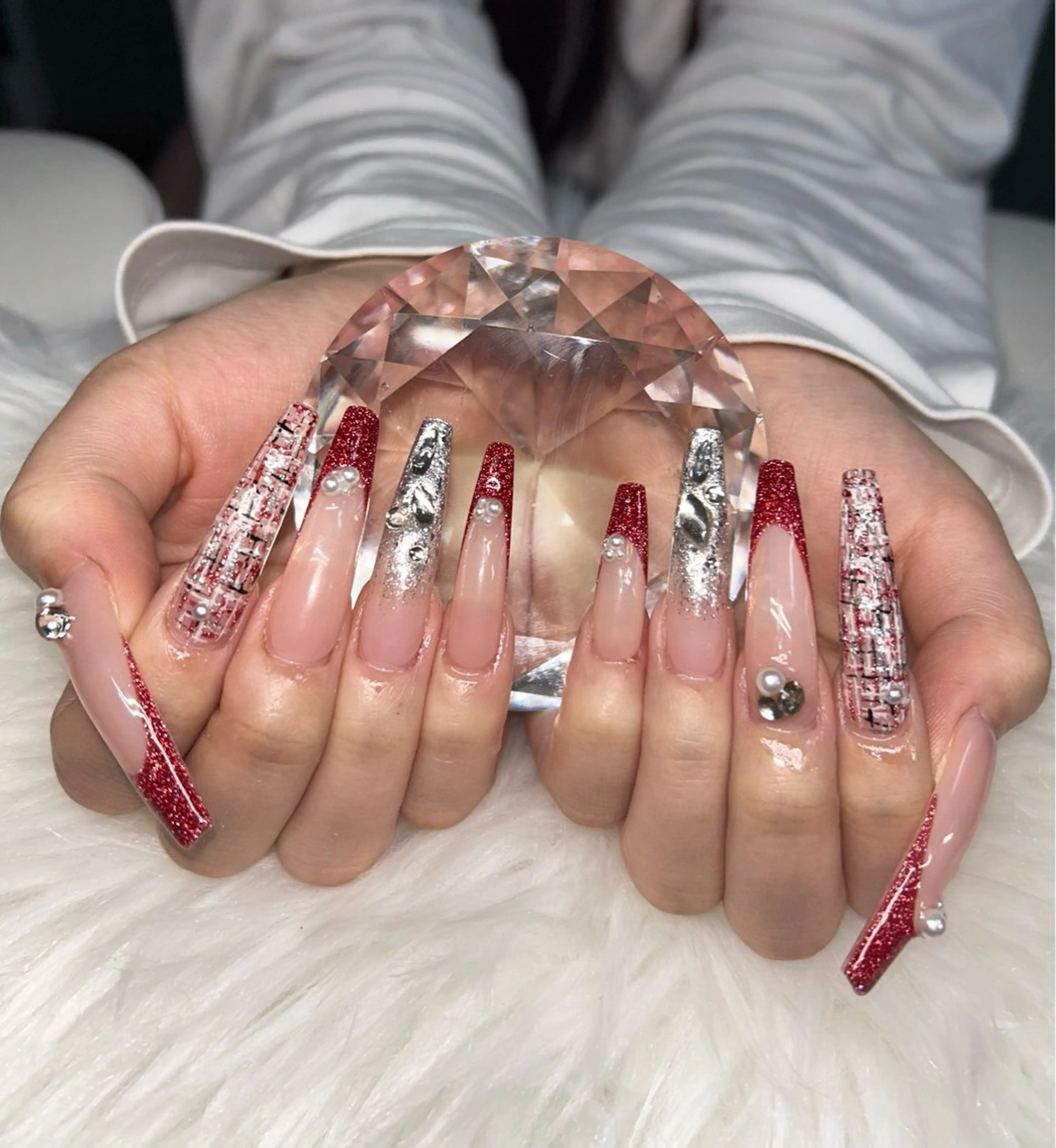 ネイル アートネイル オーロラネイル チークネイル 長さ出し フットネイル ハンドネイル Chan nailsのネイルデザイン