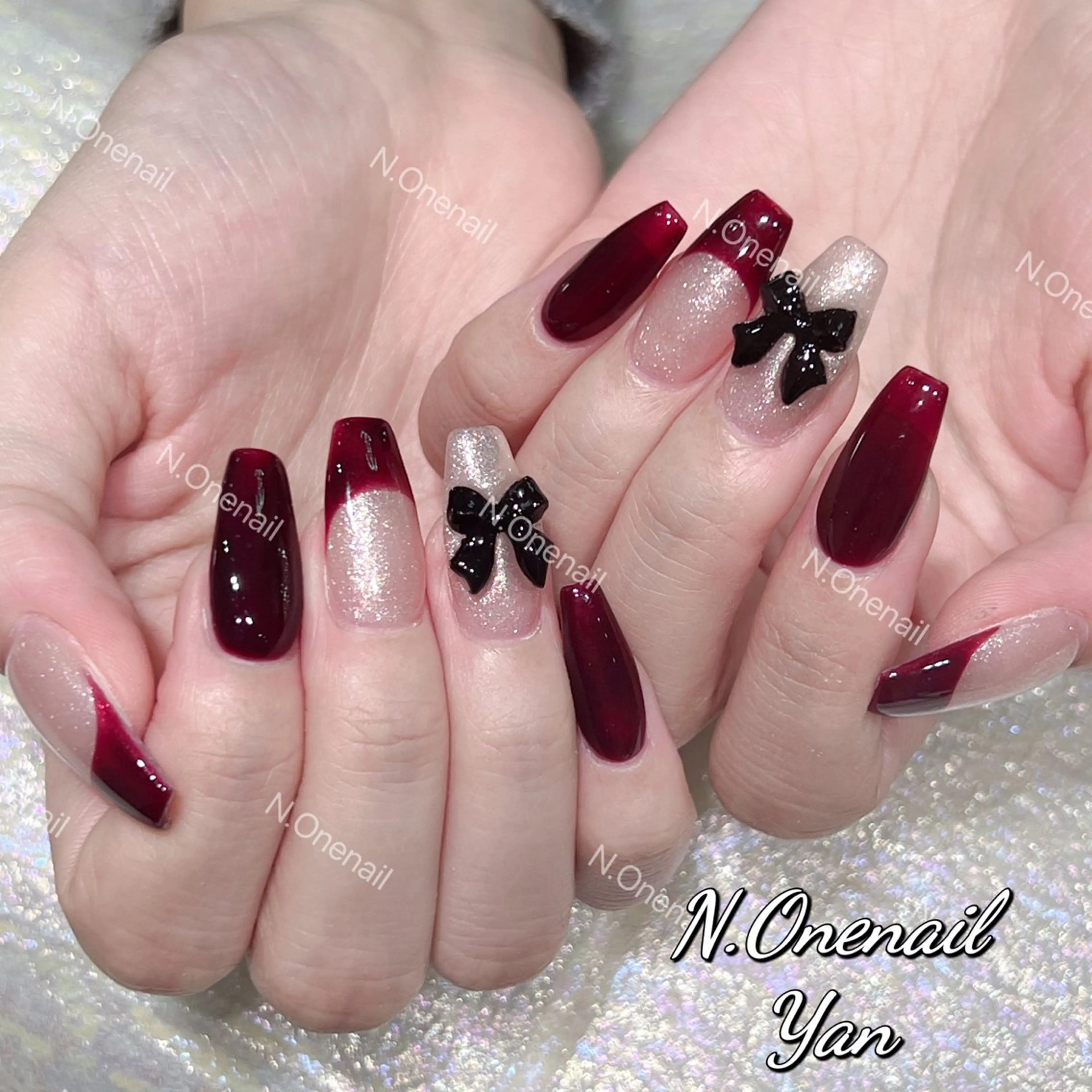 ネイル オーロラネイル フットネイル フレンチネイル ジェルネイル 氷ネイル・うるうるネイル 長いだし/スカルプ/ パラシェルN.oneのネイルデザイン