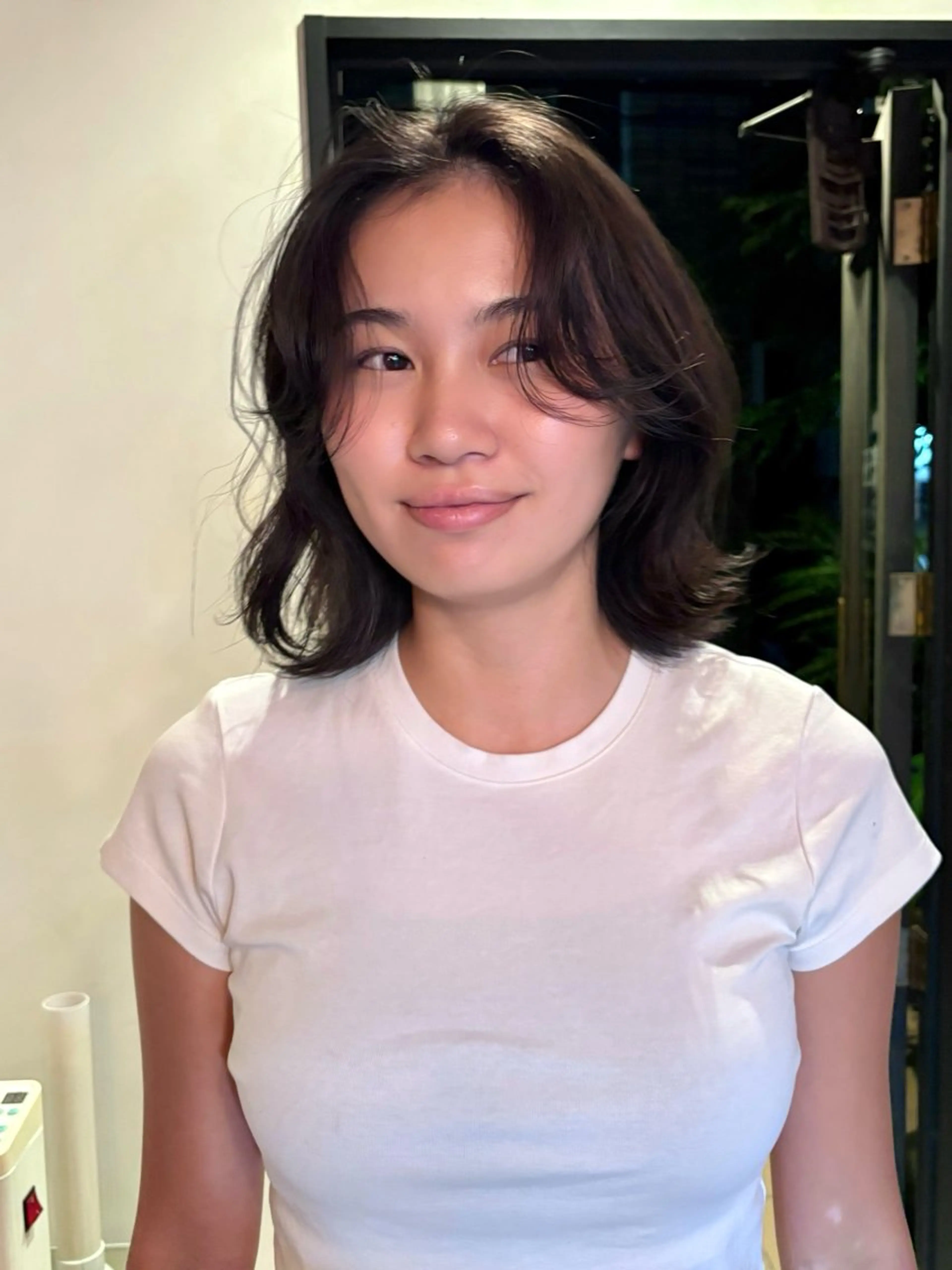 ミディアム カラー パーマ カット ヘアカラー レイヤー/透明感/ ブリーチなし/わかなのヘアスタイル