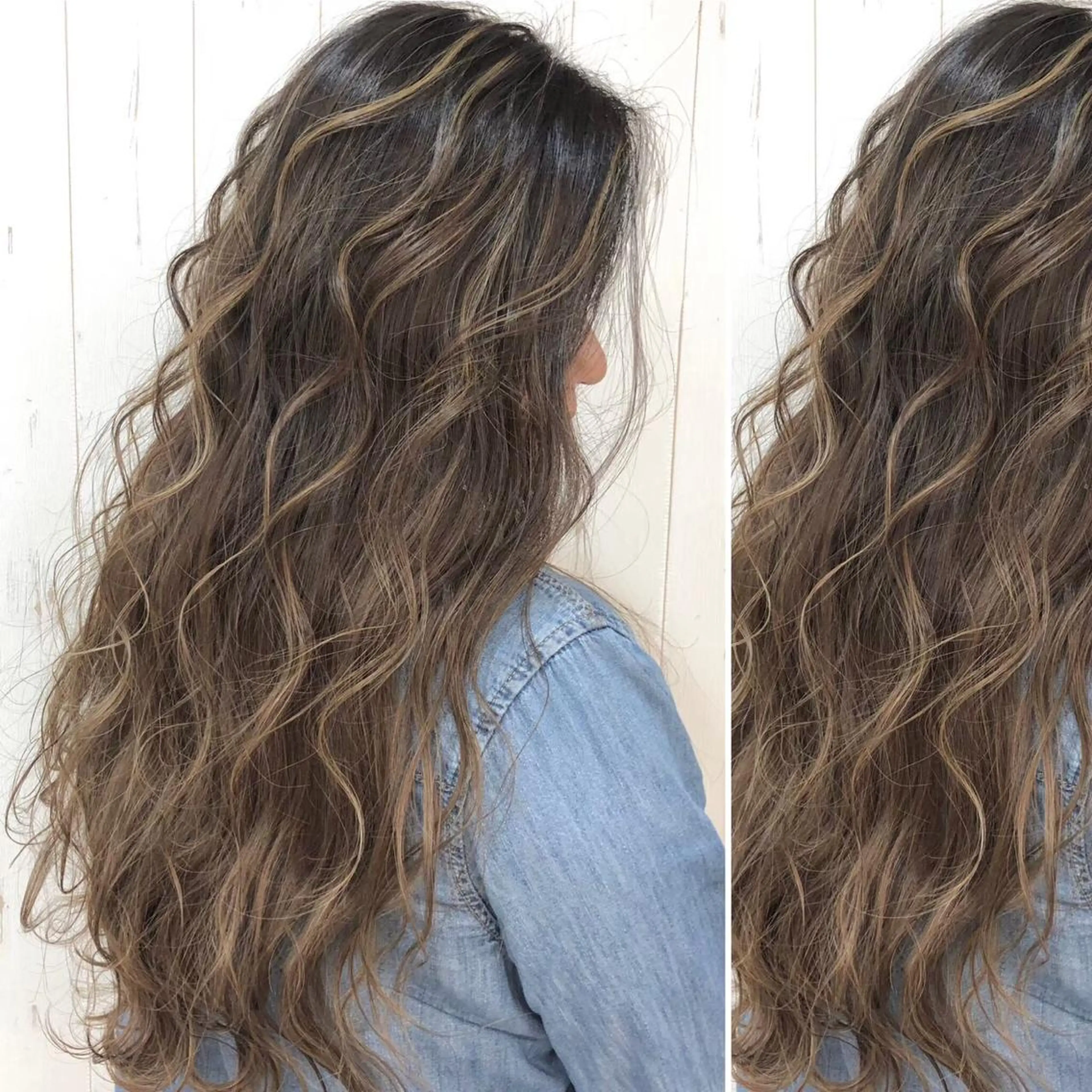 セミロング カラー JuNブリーチに 縮毛矯正するプロのヘアスタイル