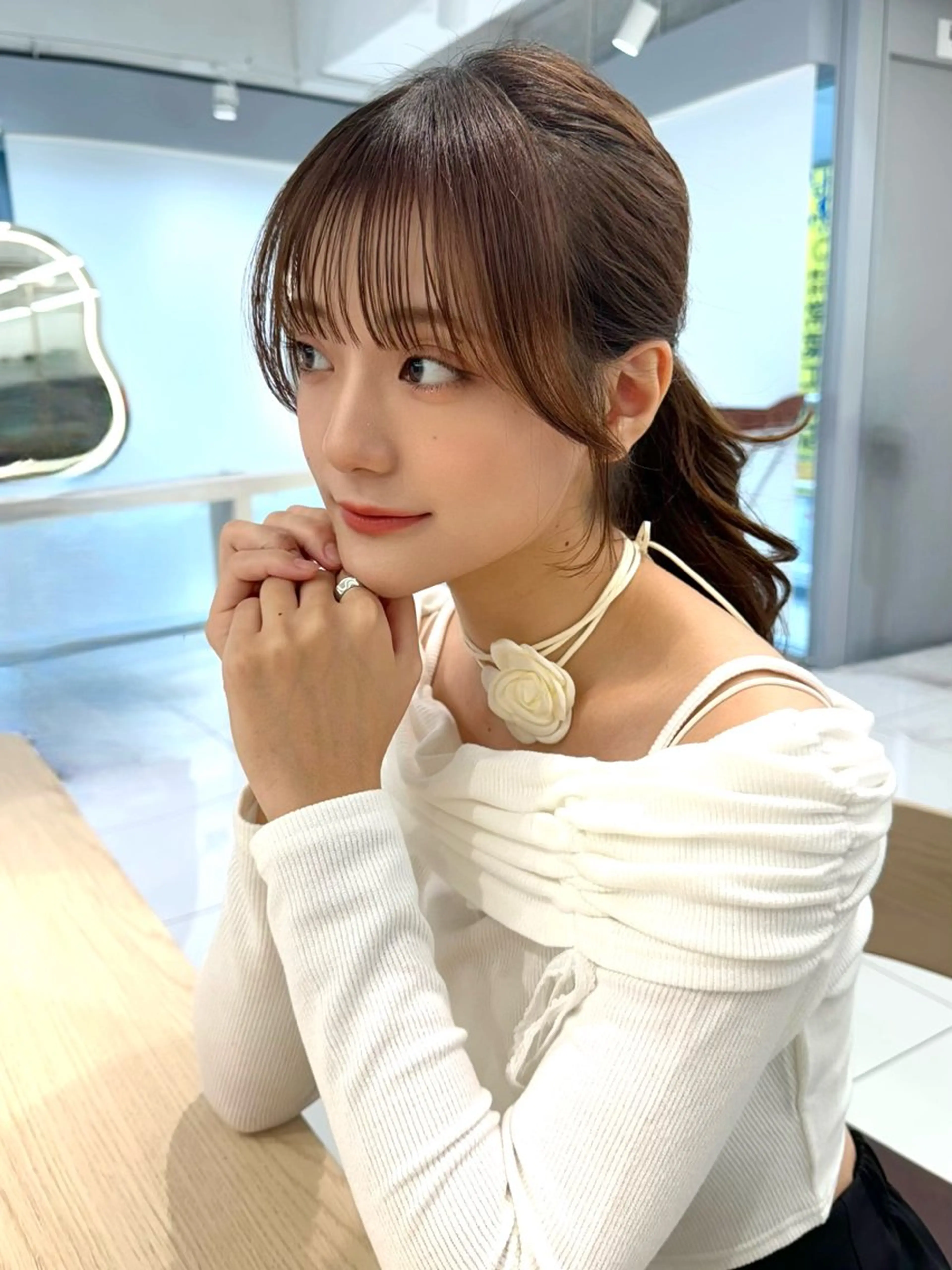 セミロング カット 顔周り🇰🇷韓国 レイヤー/いづみ💞のヘアスタイル