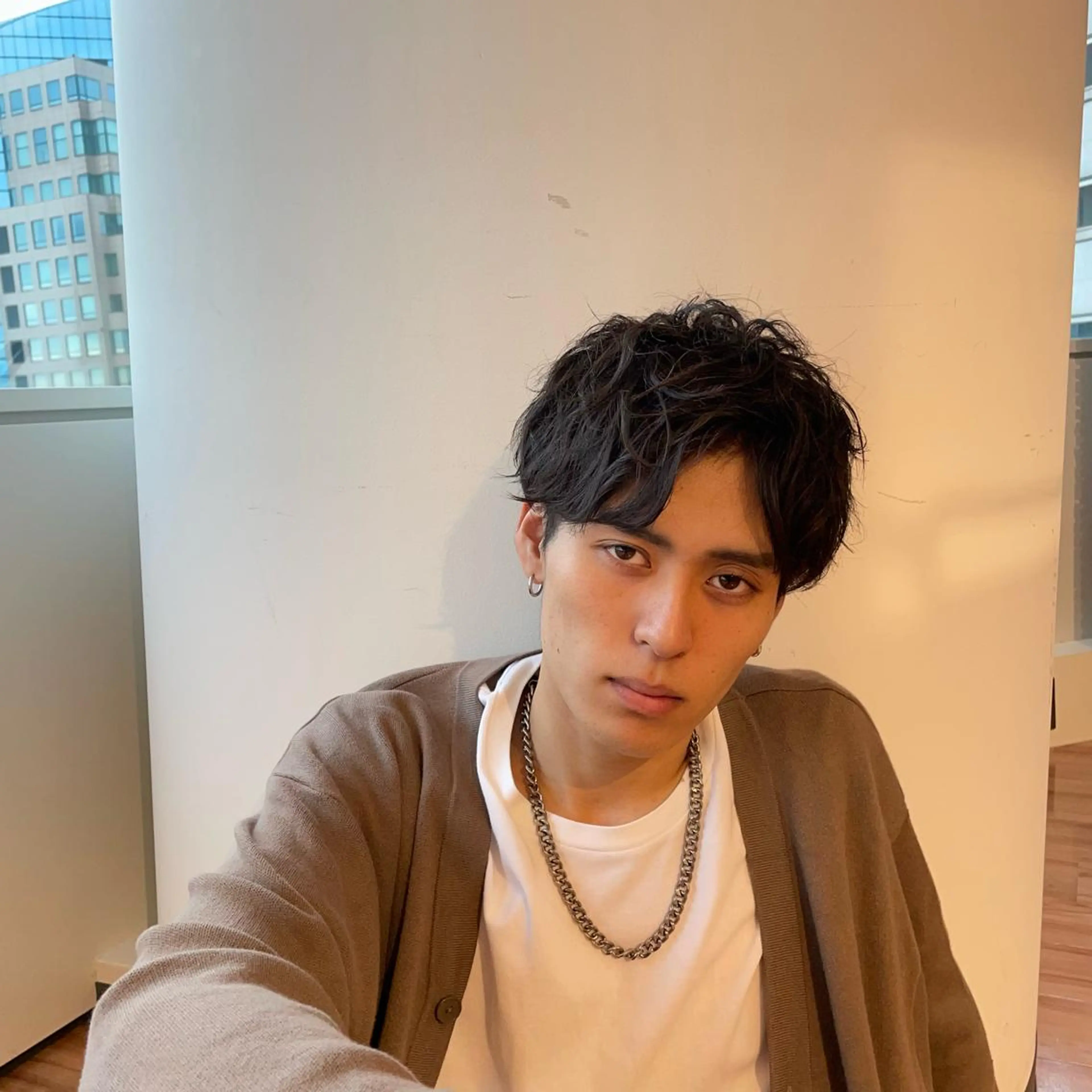 ショート パーマ メンズ シャドウパーマ/縦落 ちパーマ 大久保のヘアスタイル