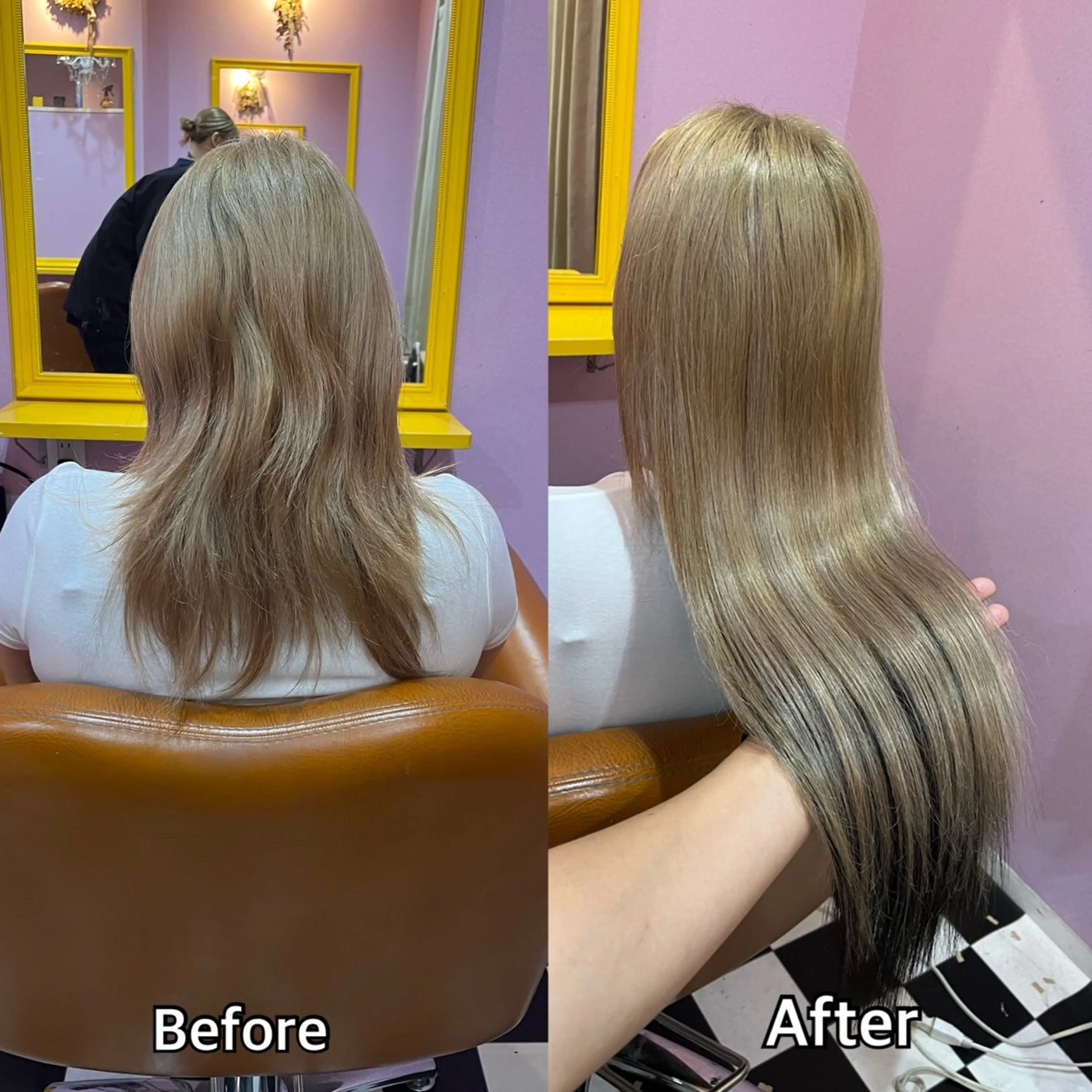 ロング エクステ シール＋ちび編み込み エクステ梅田🐨のヘアスタイル