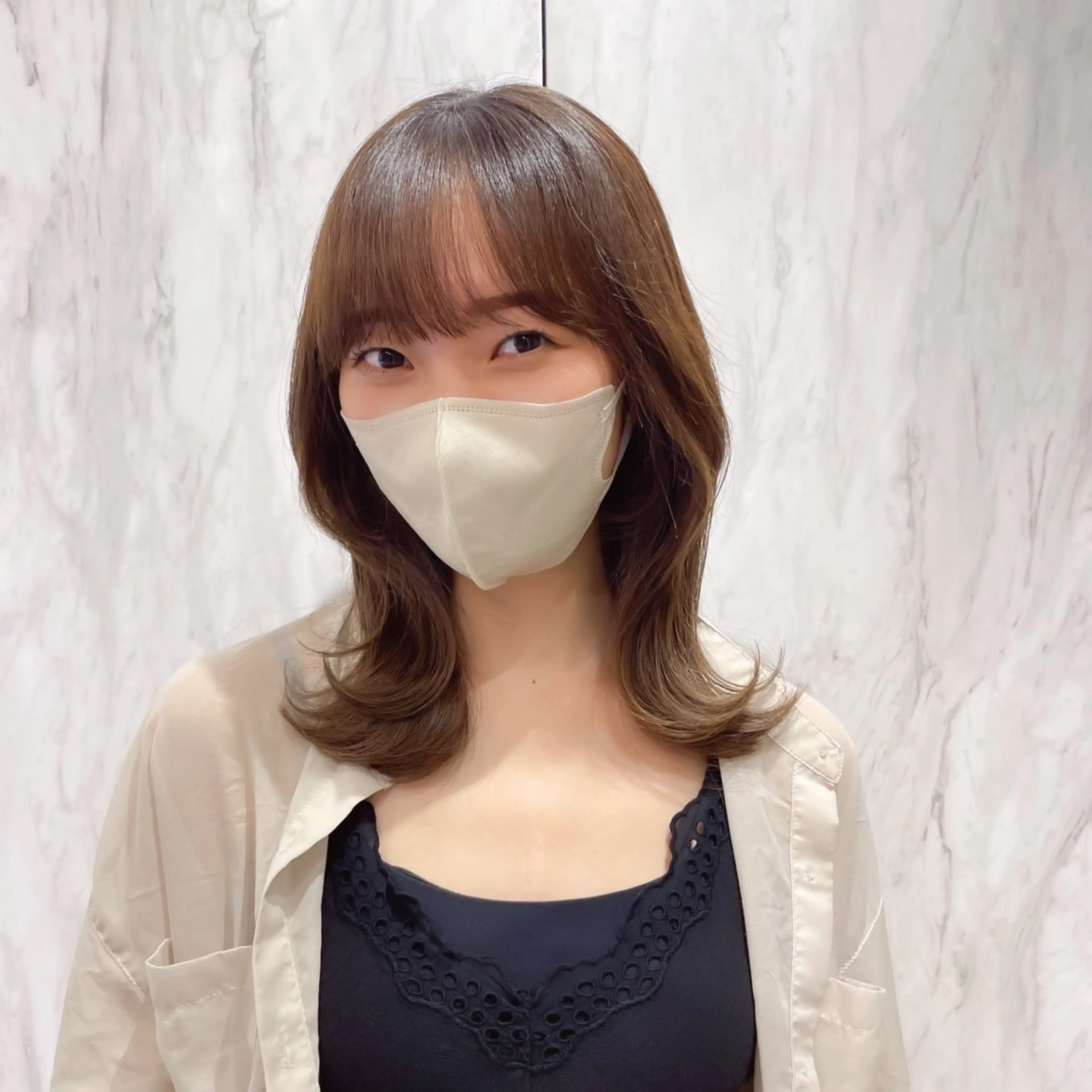 ミディアム カット ヘアカラー 縮毛矯正 トリートメント レイヤー/韓国ヘア 縮毛矯正🫧鈴木颯のヘアスタイル