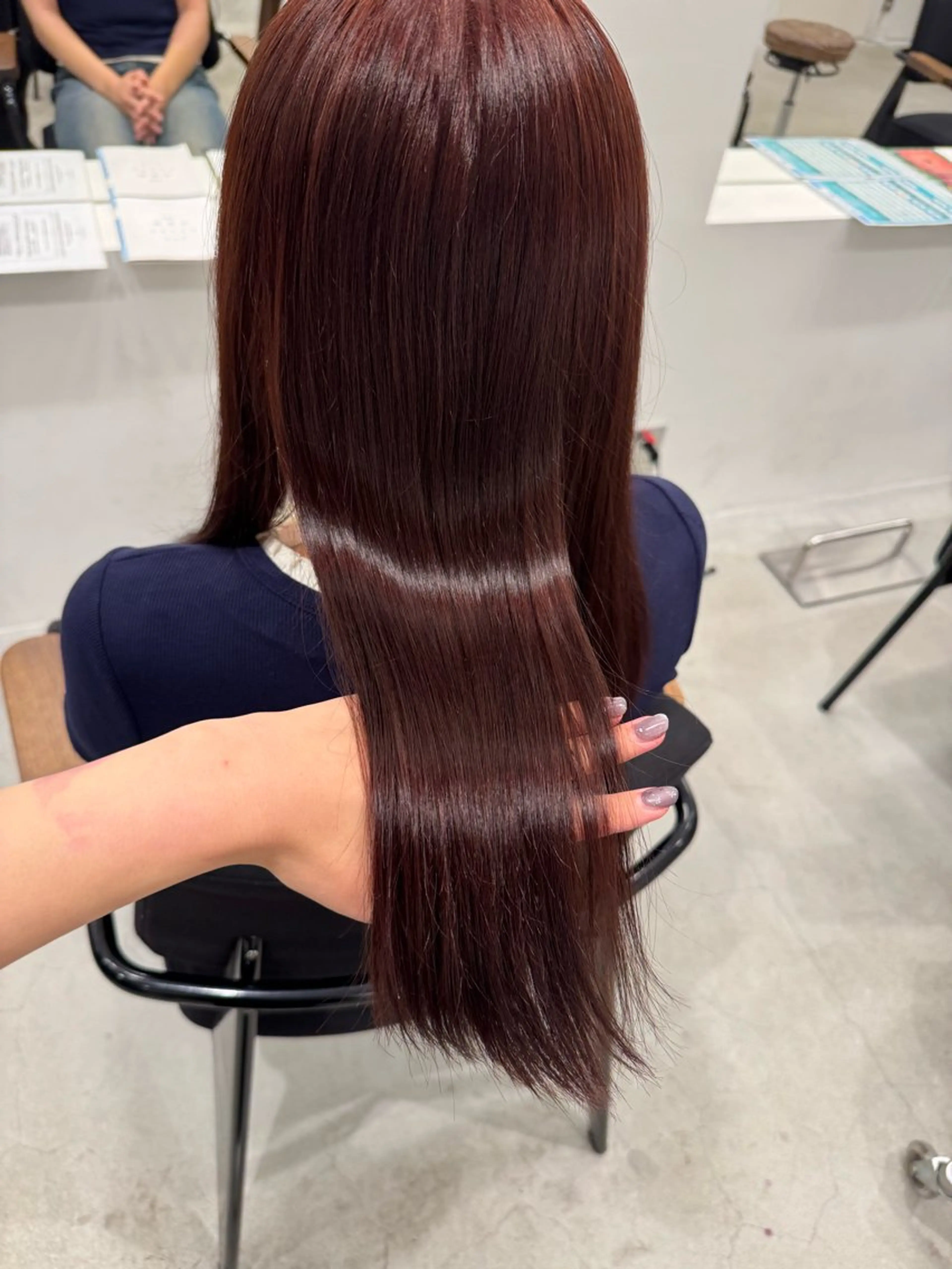 ロング カラー ブリーチ ブラウンカラー ダブルカラー ブリーチなしカラー ピンクカラー 萩原 紗妃のヘアスタイル