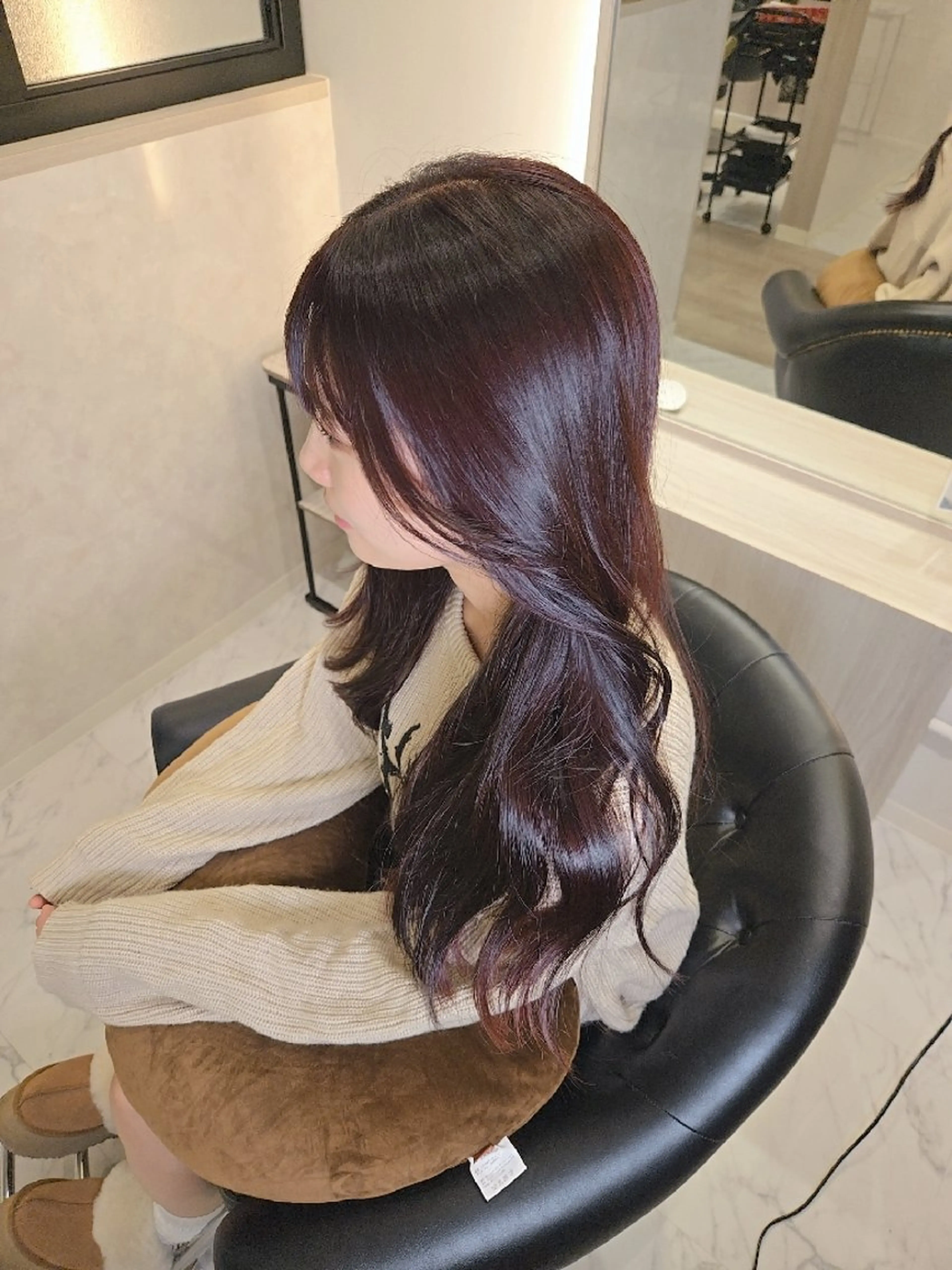 ロング カラー カット ヘアカラー トリートメント &chaLme   心斎橋所属・emi/髪質改善/ 韓国風/艶カラーのヘアスタイル