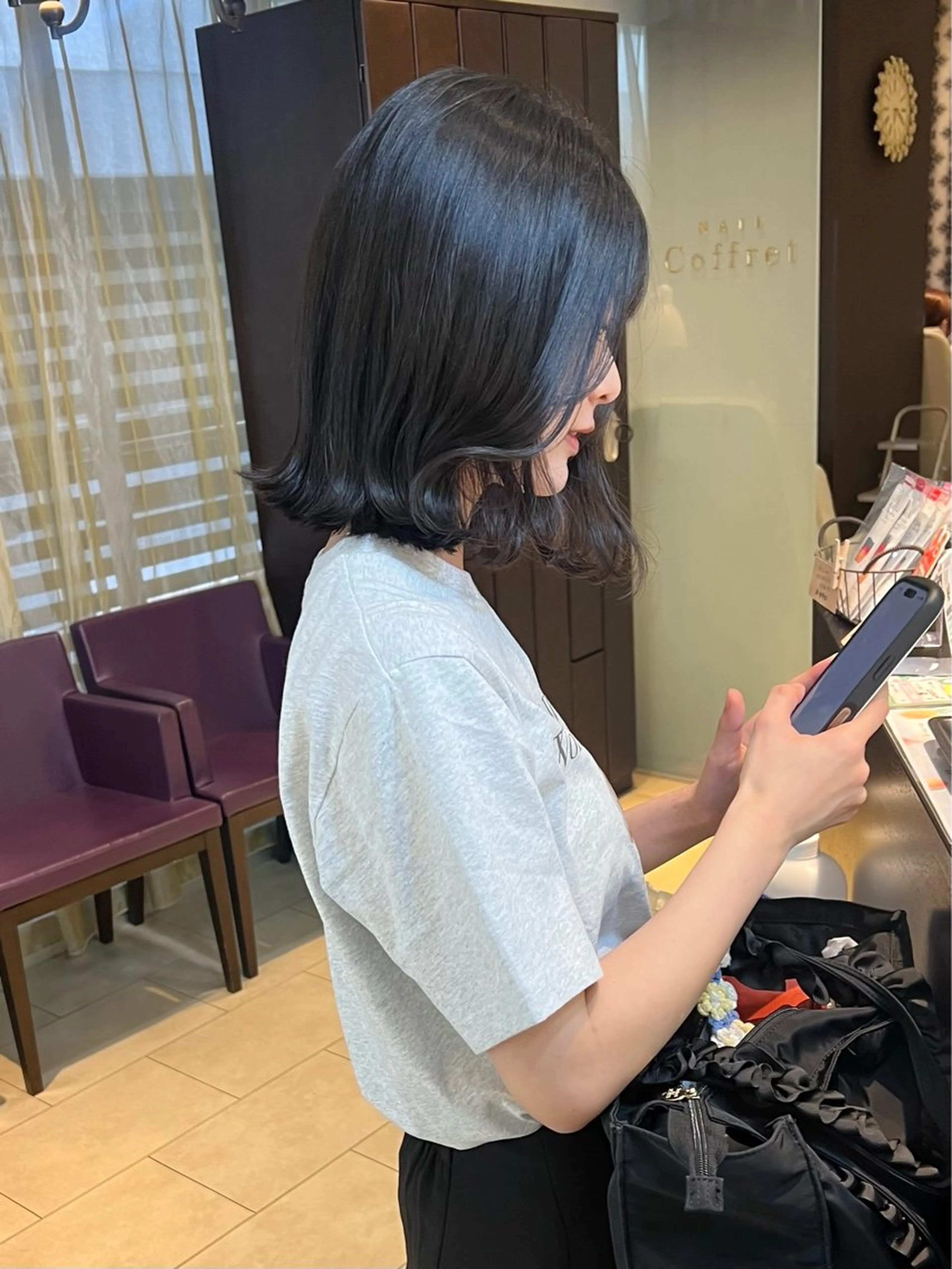 ミディアム カット ヘアカラー 田中 月菜のヘアスタイル