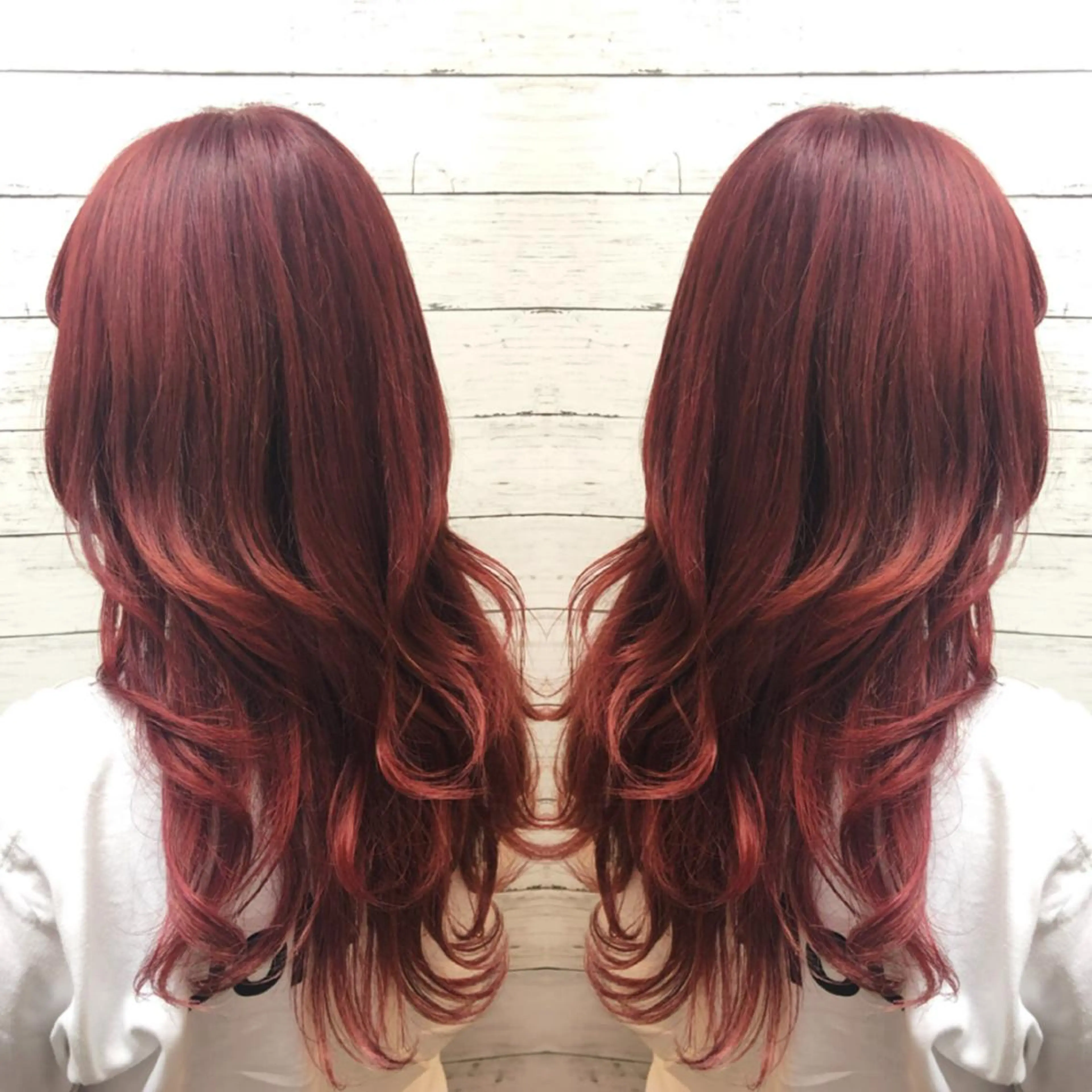 ロング カラー ダブルカラー カット エクステ ヘアセット 韓国ヘア🤍髪質改善 🇰🇷AKANEのヘアスタイル