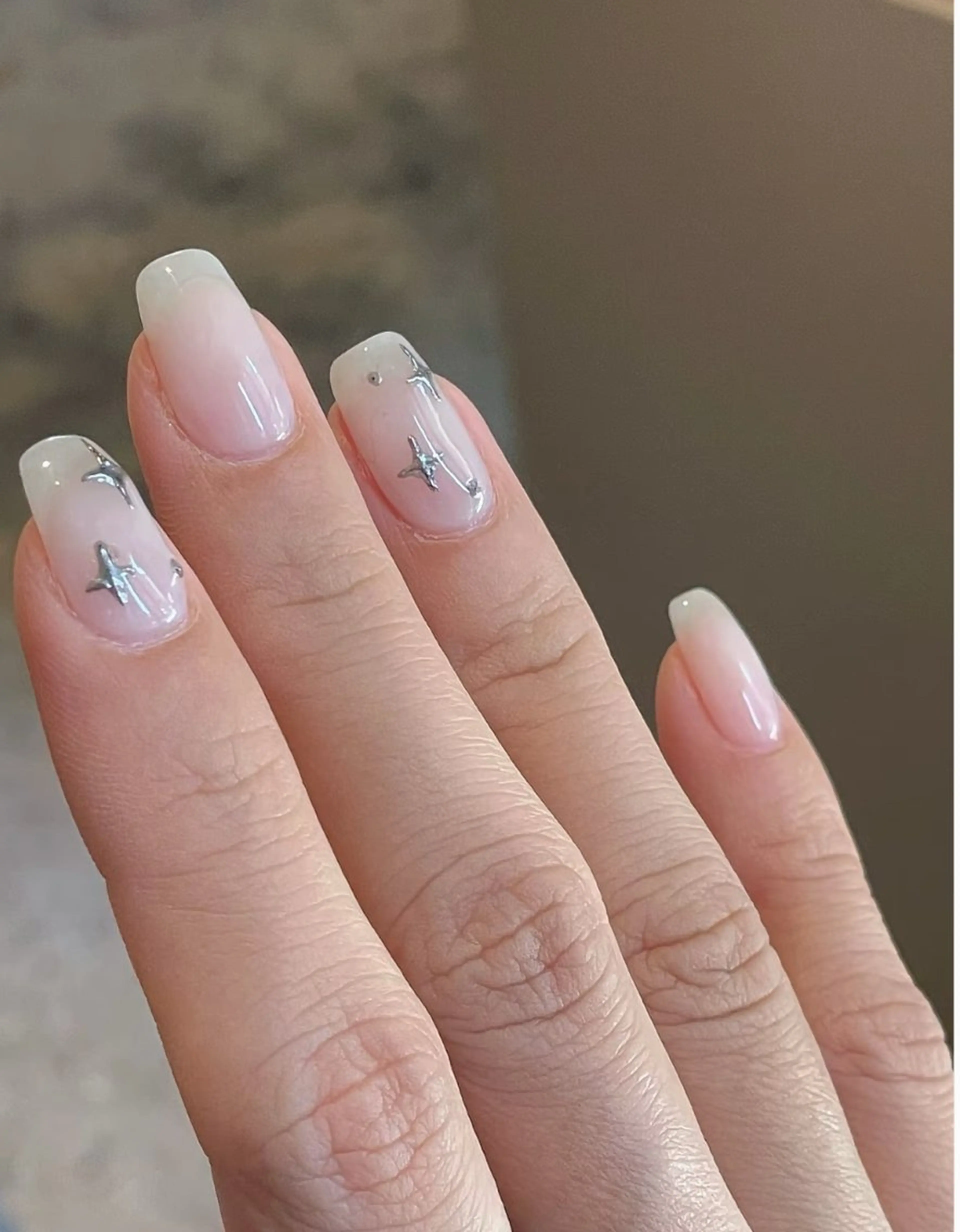 ネイル アートネイル オーロラネイル チークネイル フレンチネイル ガラスフレンチ ハンドネイル 🎀🎀YooLi Nail Salonのネイルデザイン