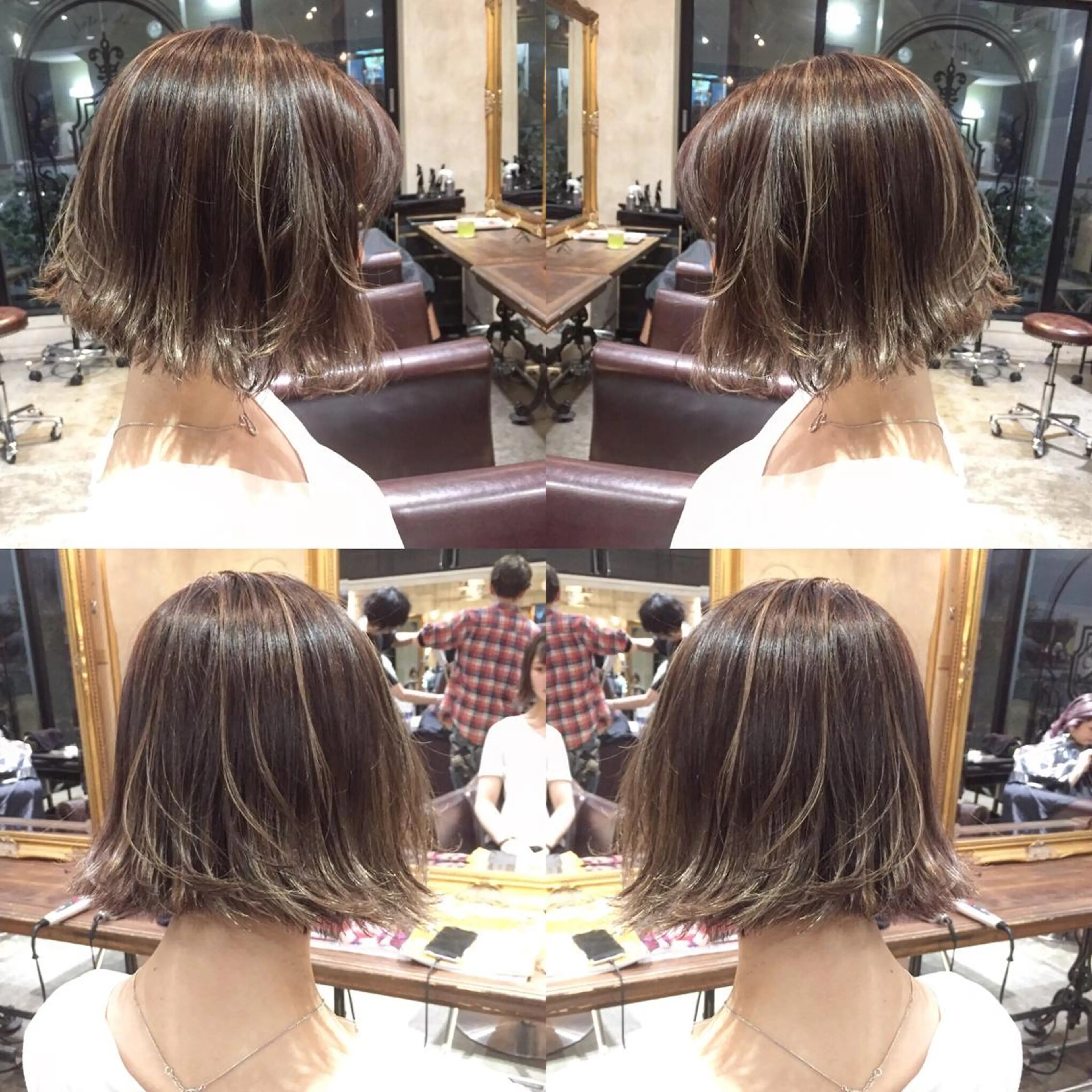 ショート カラー アッシュ ブリーチ 透明感カラー ハイライトカラー ミルクティーアッシュ Salon de MiLK所属・露木 啓介のヘアスタイル