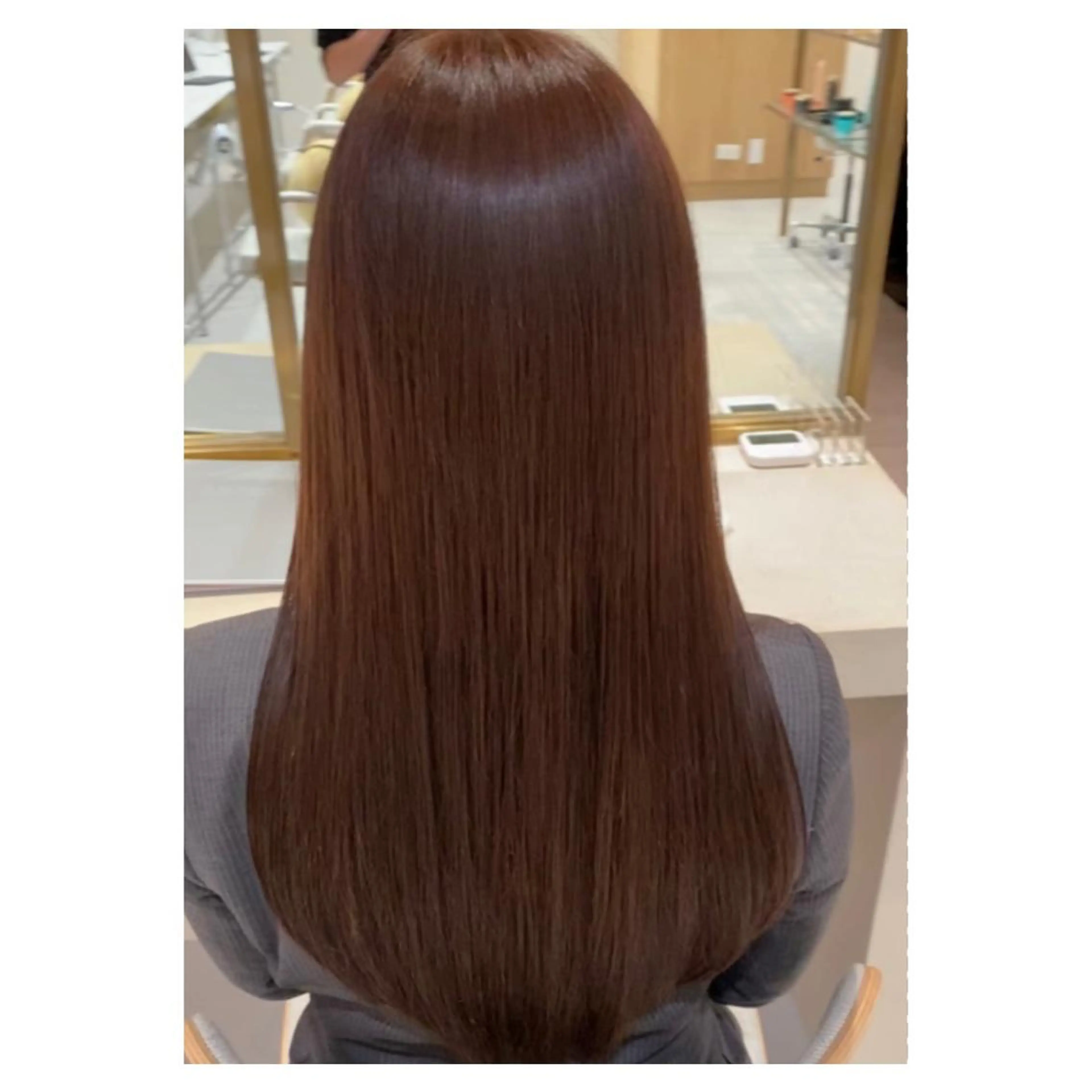 ロング カット ヘアカラー 縮毛矯正 韓国くびれレイヤー 🇰🇷はづきのヘアスタイル