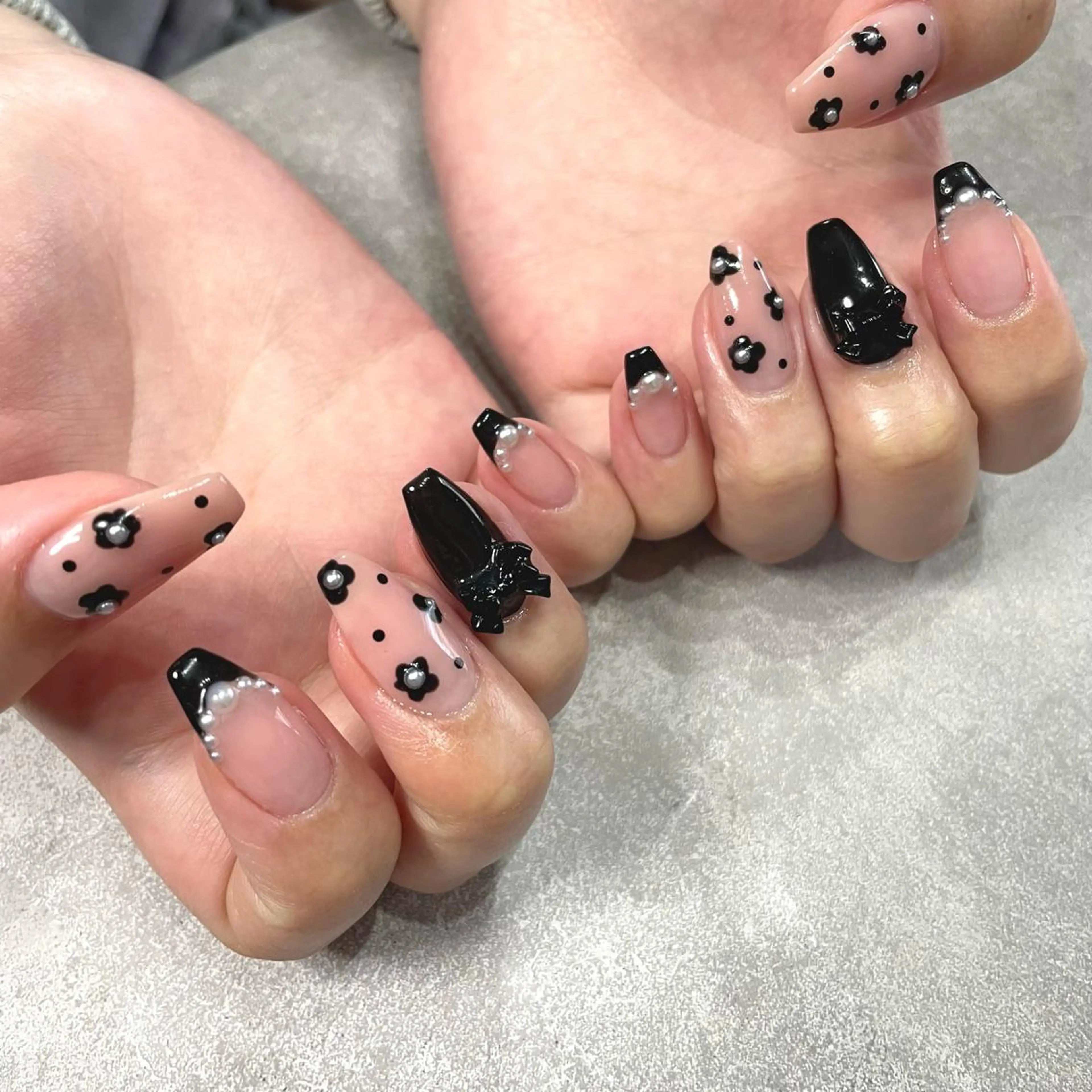 ネイル アートネイル フラワーネイル フレンチネイル リボン ハンドネイル フットネイル private salon lien所属・private salon　lienのネイルデザイン