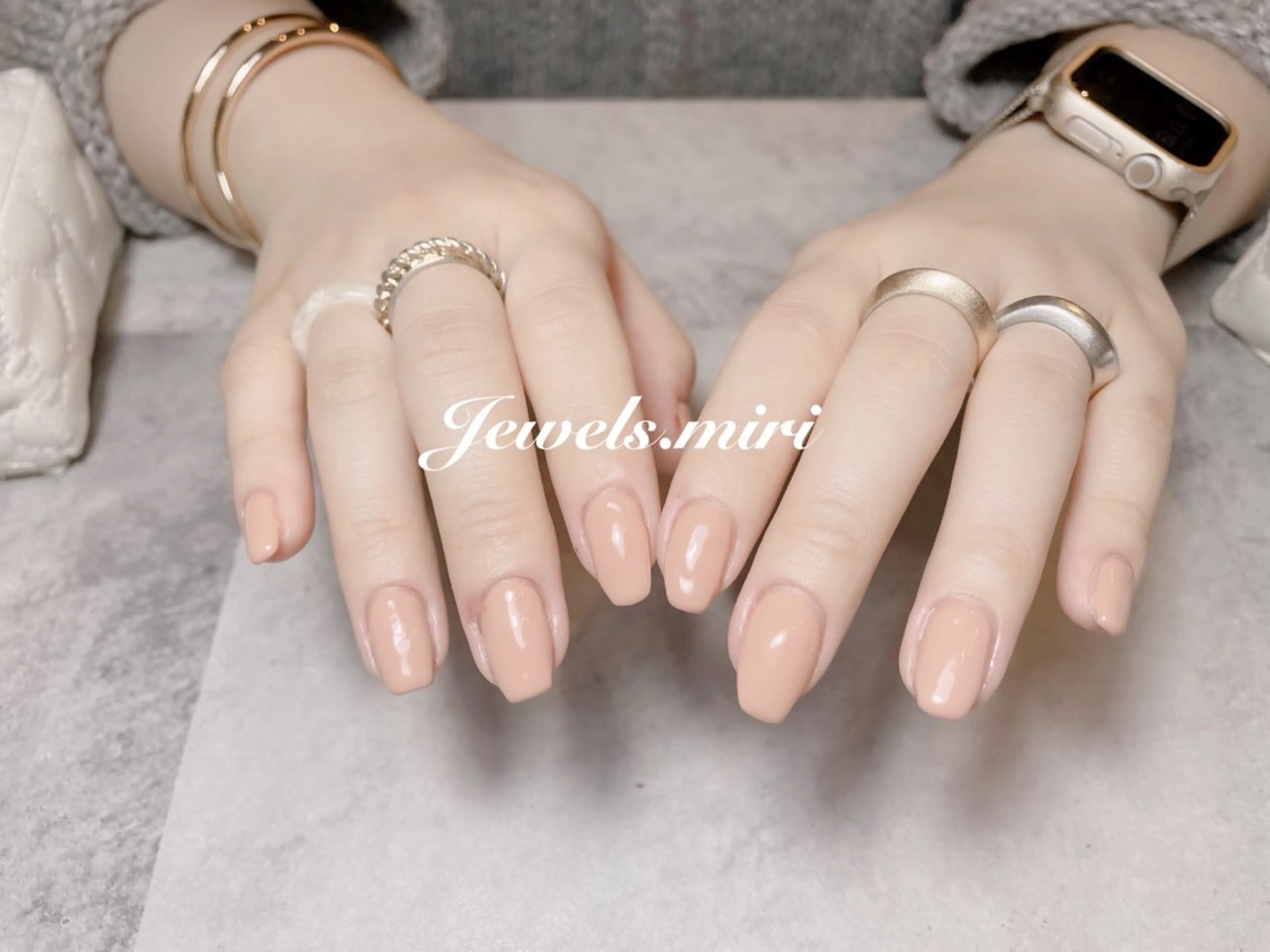 ネイル ブラウン オフィスネイル ワンカラーネイル シンプルネイル Jewels nail lily 白楽所属・ネイルサロン Jewels Mのネイルデザイン