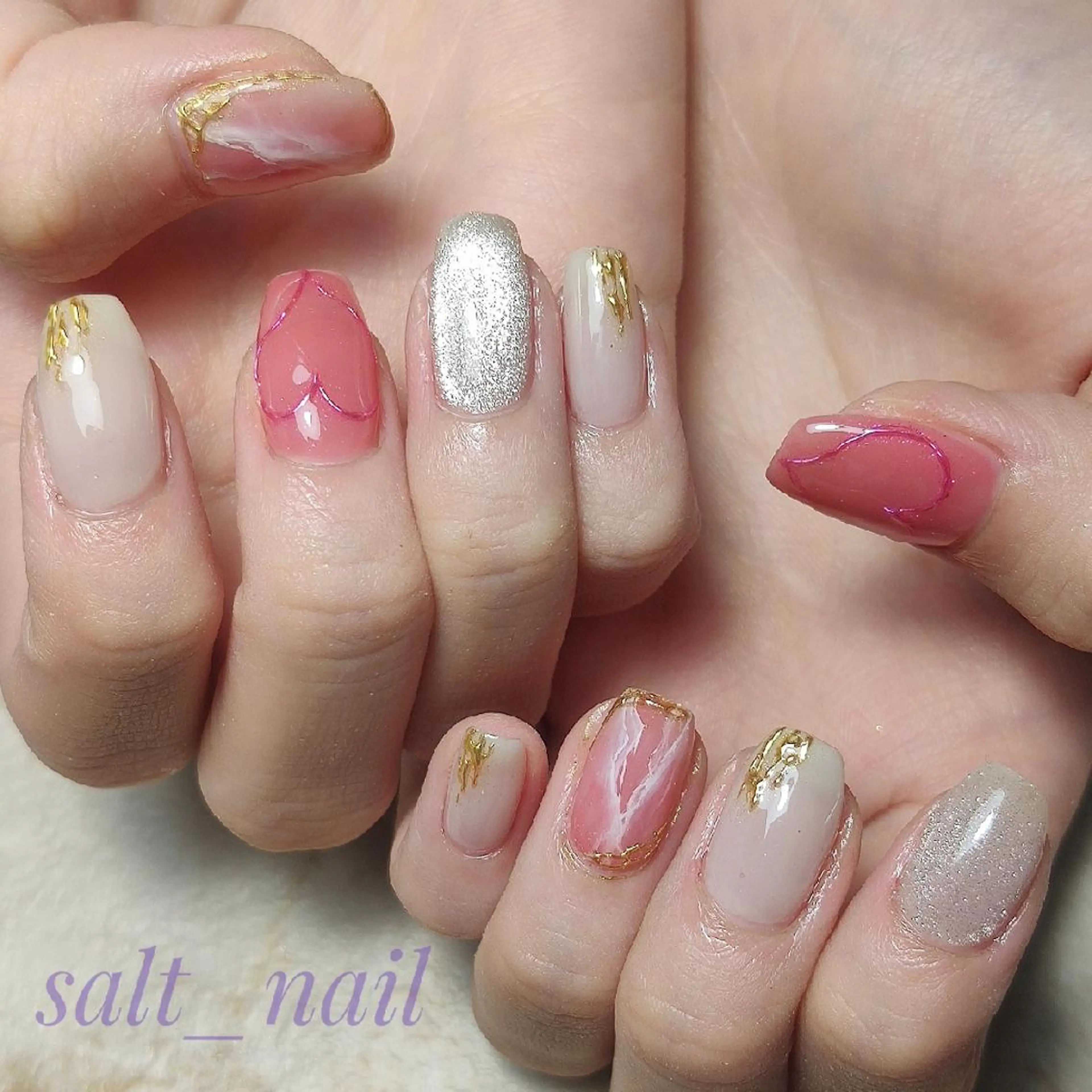 ネイル 大理石ネイル(マーブル) ハンドネイル 個人サロン saltnailのネイルデザイン