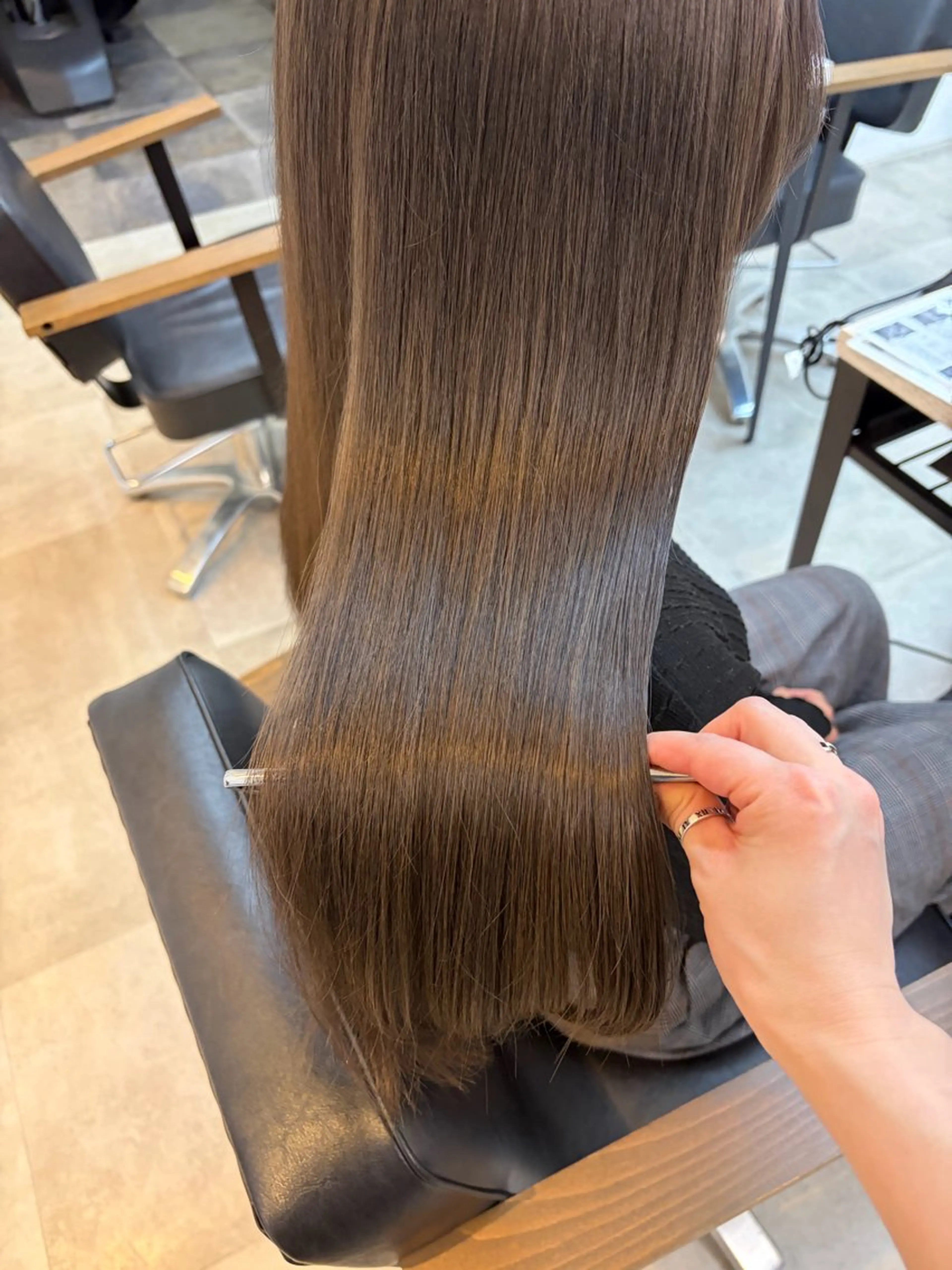 セミロング カラー 🥀韓国ヘア🥀 宮津真菜のヘアスタイル