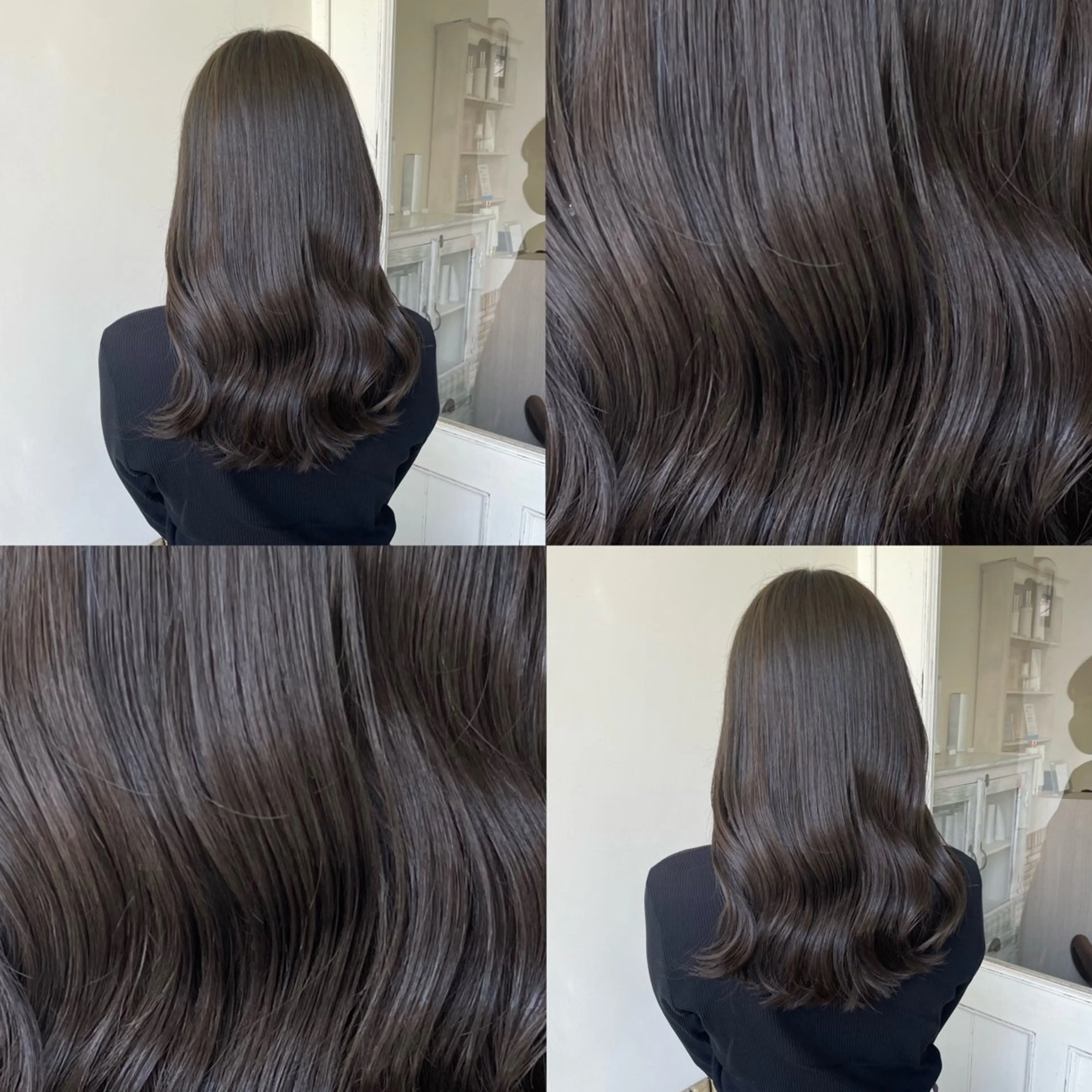 ミディアム カラー ダークグレー ダークグレージュ グレージュ 八事／CREER／ Wakanaのヘアスタイル