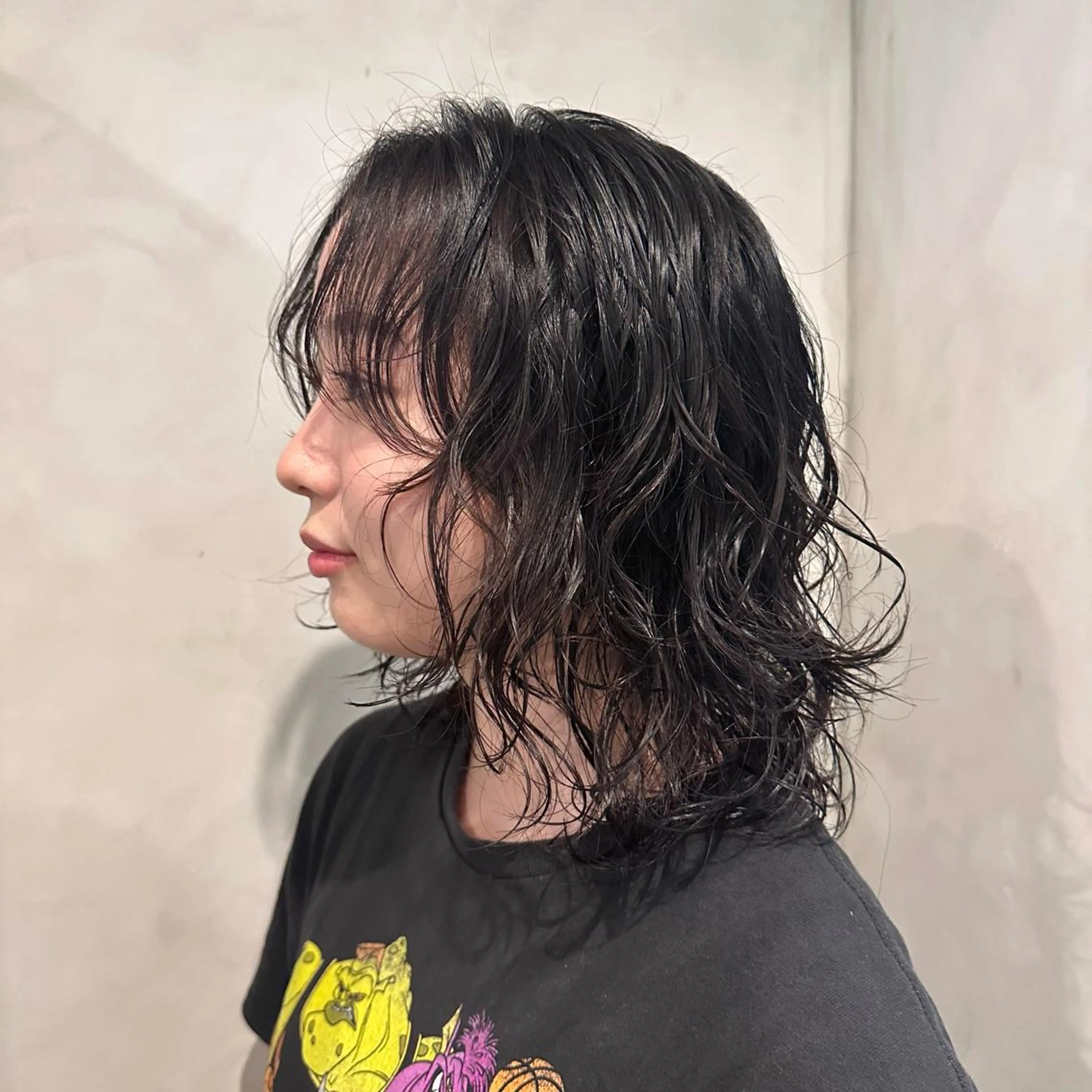 セミロング パーマ セミロングパーマ レイヤーカット カット パーマ トリートメント Aust hair Stella新宿所属・Yuki☺︎パーマ レイヤーカットのヘアスタイル