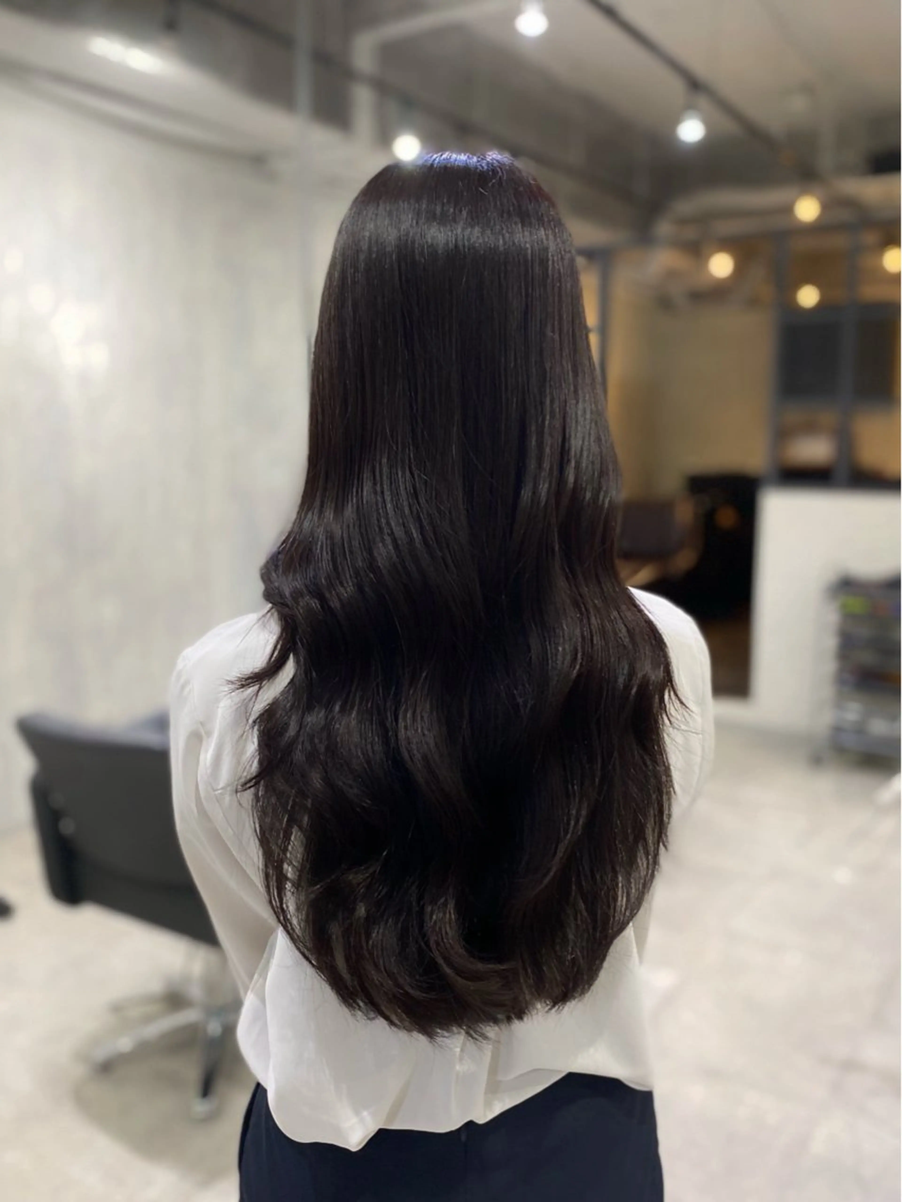 ロング カラー ブラウンカラー 透明感カラー ダークブラウン カット ヘアカラー トリートメント shiori/透明感 /顔周り/髪質改善のヘアスタイル