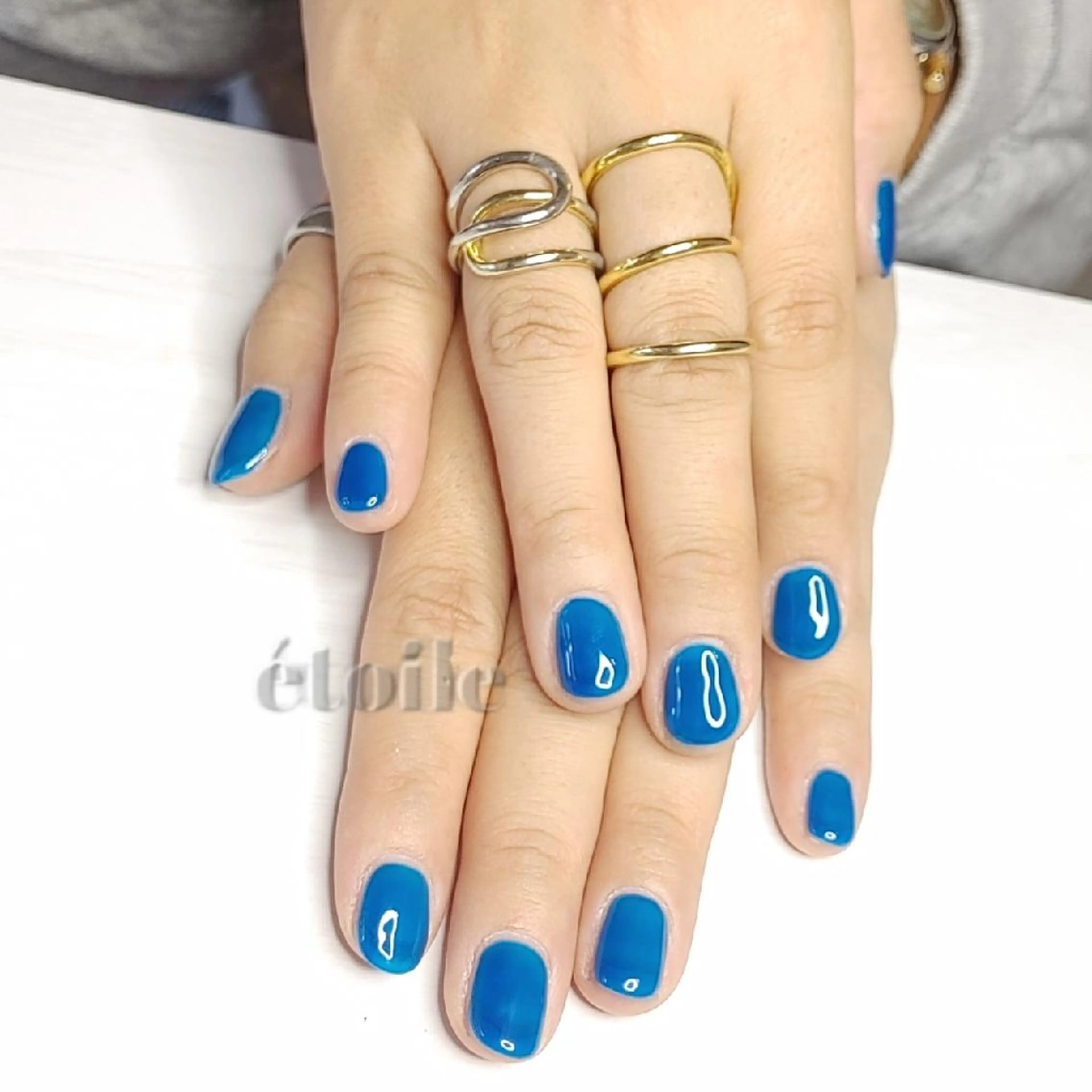 ネイル ブルー クリアネイル ハンドネイル ハンドケア étoile(エトワール)所属・山田 可愛のネイルデザイン