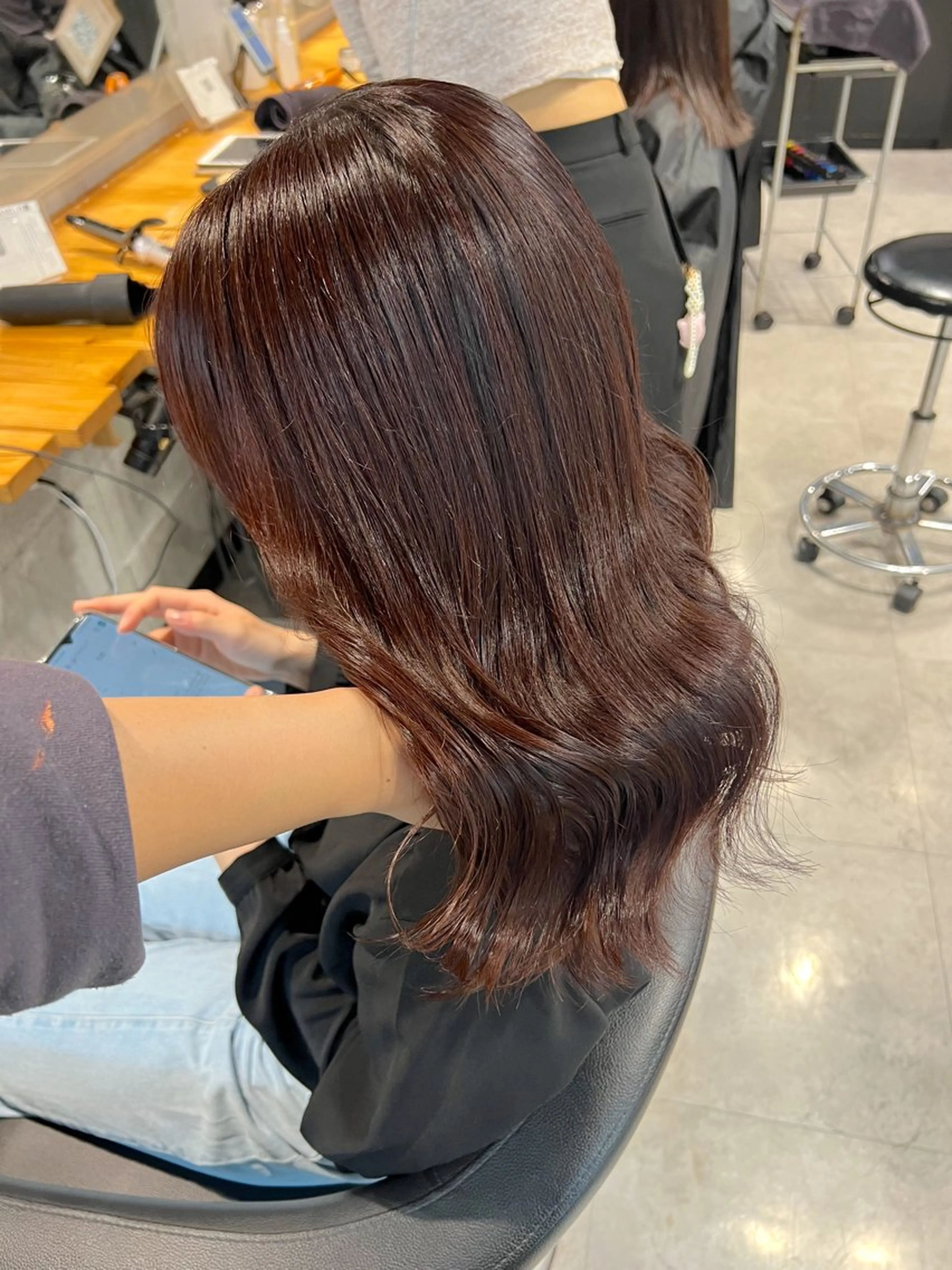 セミロング ヘアカラー トリートメント NANAMI🩵 大人可愛い韓国ヘアのヘアスタイル