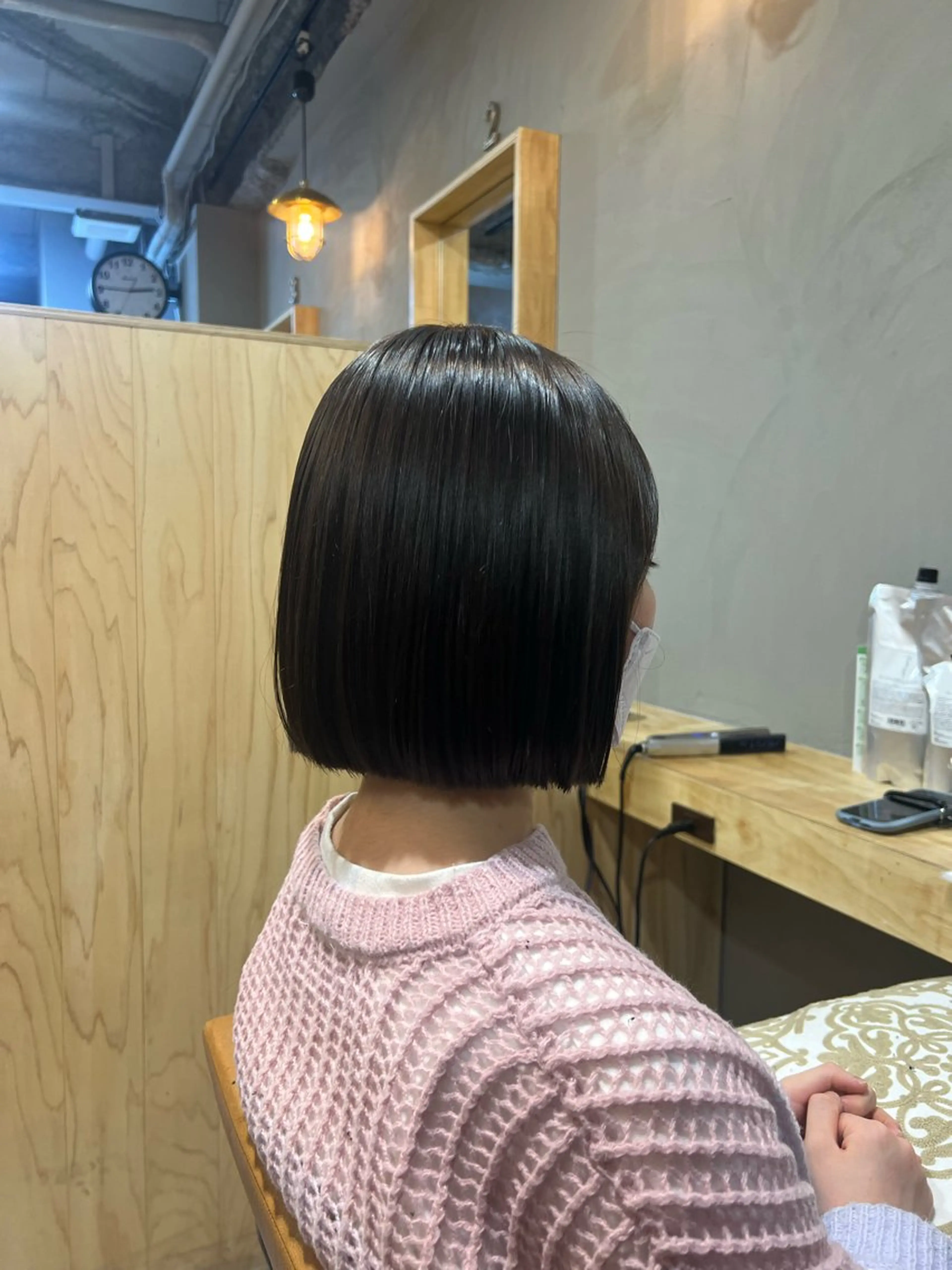 ショート カラー 切りっぱなしボブ ボブ 神戸ボブ✂️ ioe三宮/田 伸佳のヘアスタイル