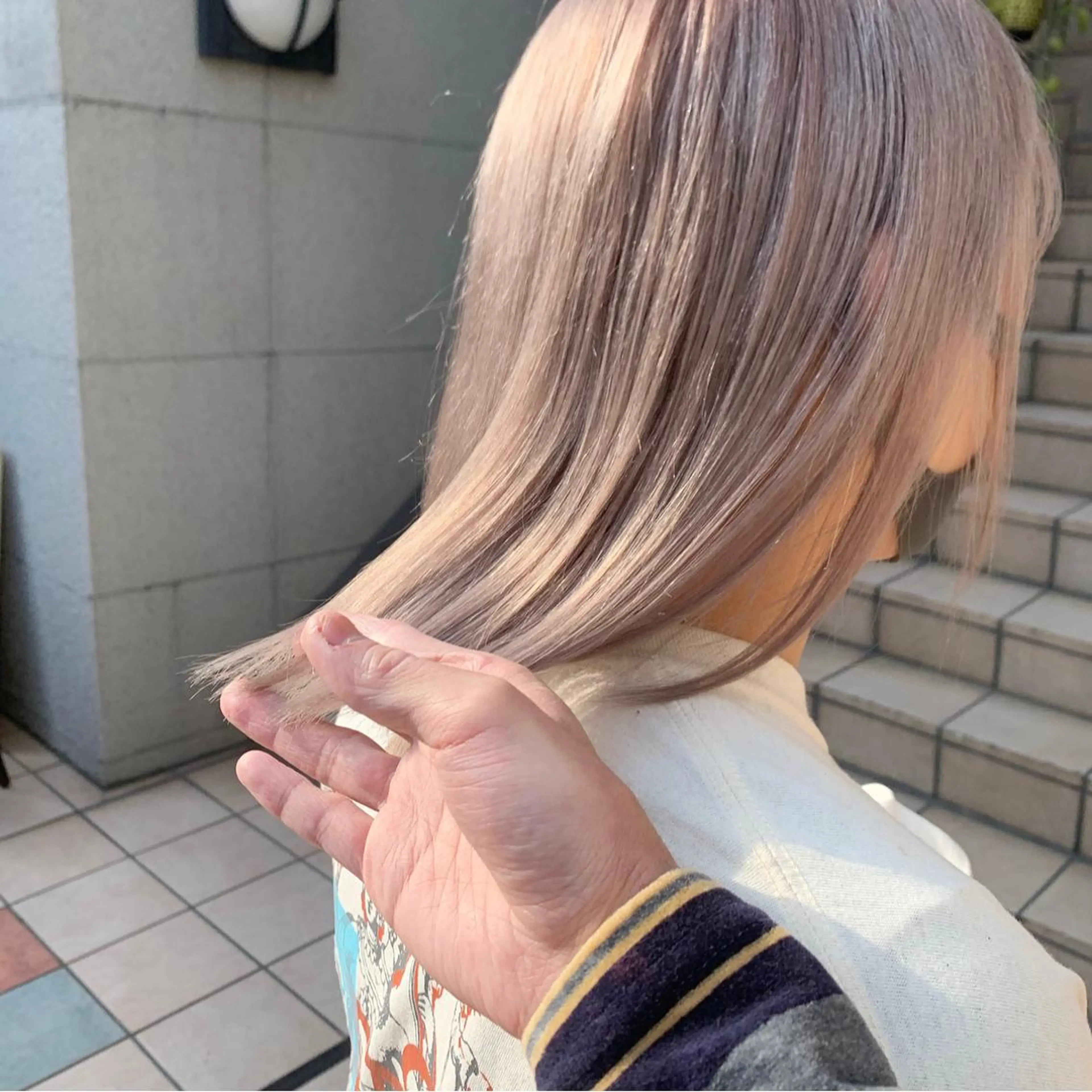 ミディアム カラー ヘアアレンジ ハイトーン/美髪矯正 🍃大江拓実のヘアスタイル